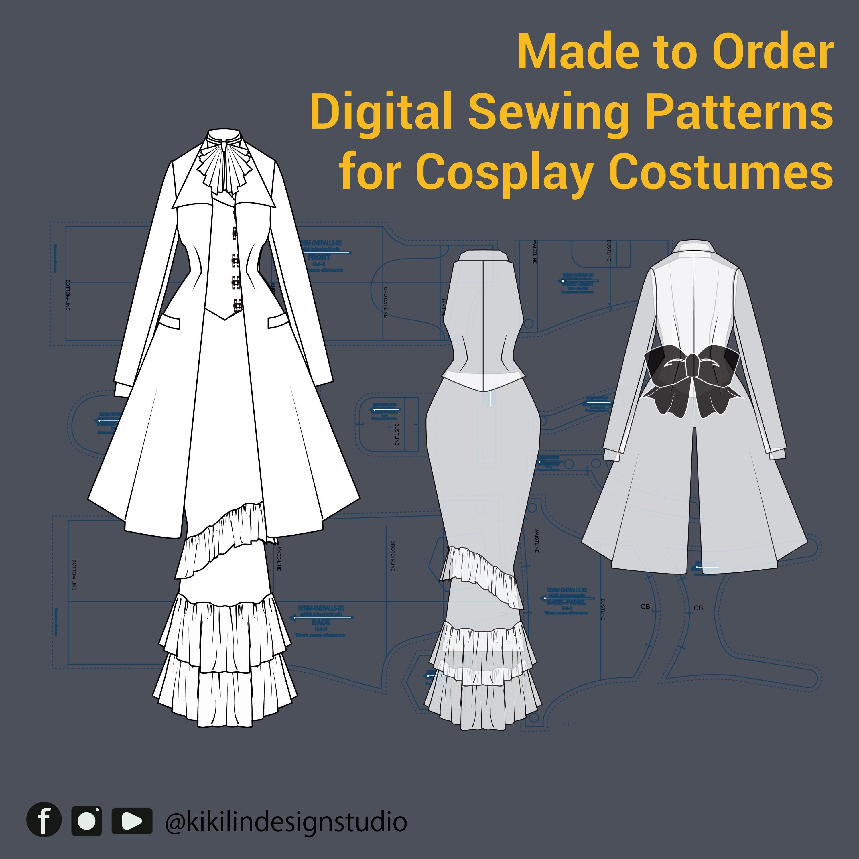 Custom Sewing Pattern Drafting Service | Made-to-Order PDF Design (XS-2XL)