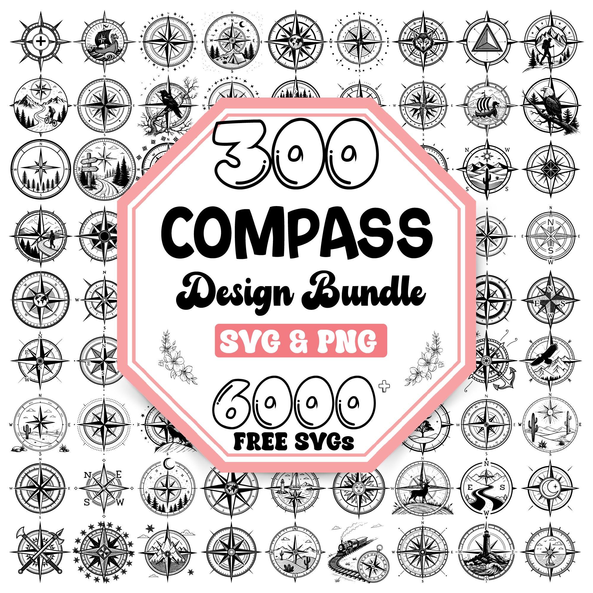 Compass SVG Bundle: Vintage Nautical & Adventure Designs (Digital Download)