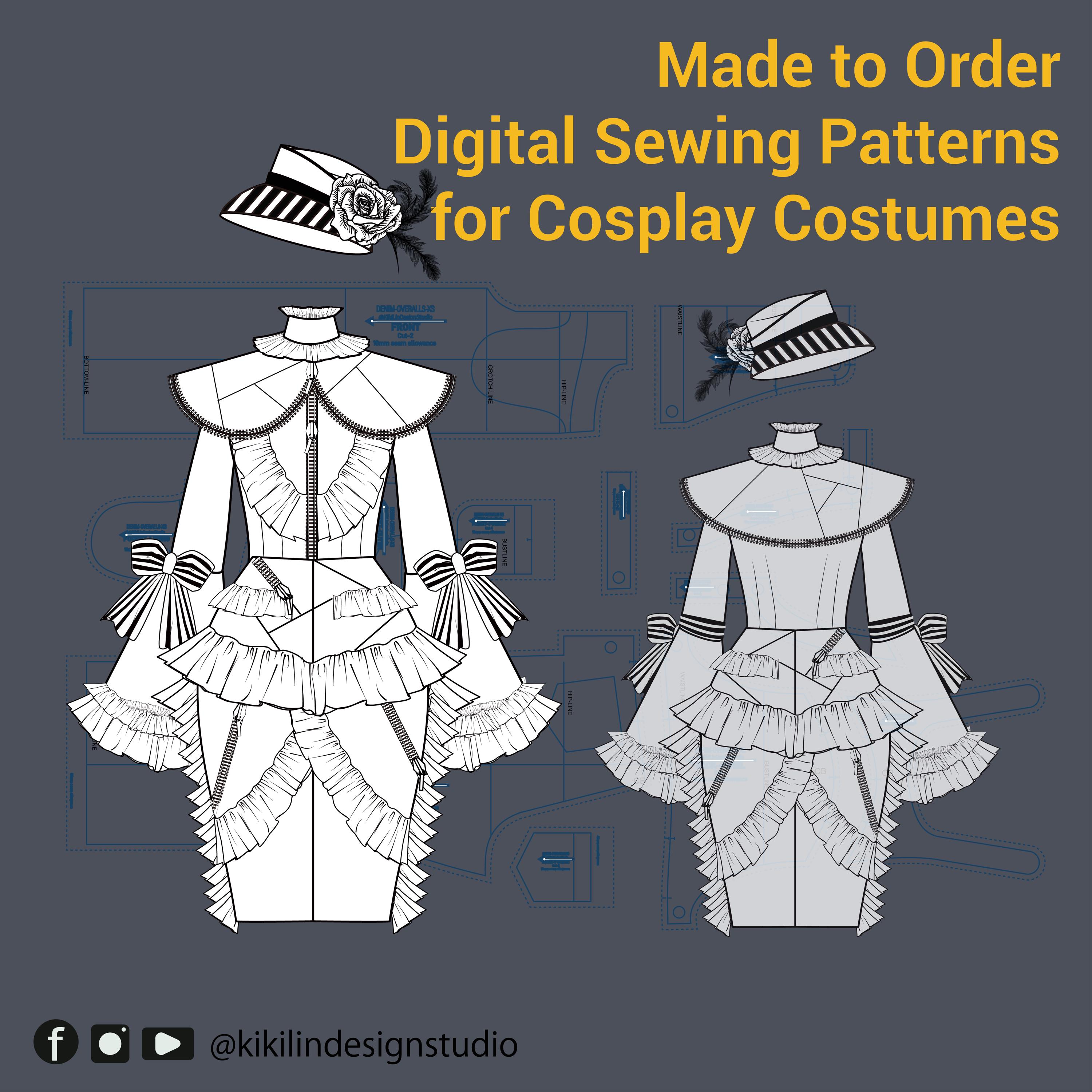 Custom Sewing Pattern Drafting Service | Made-to-Order PDF Design (XS-2XL)