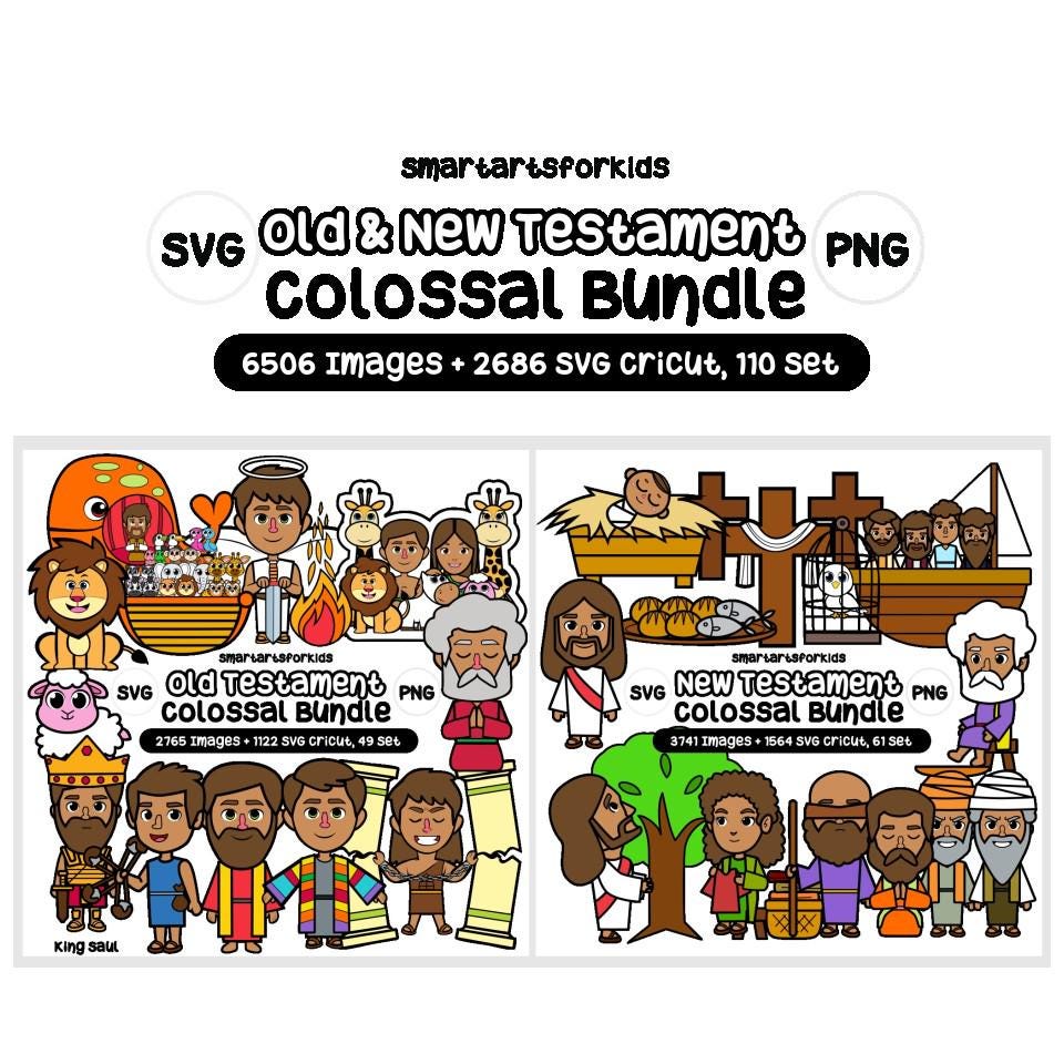 Old and New Testament Clip Art Bundle - bible clip art - instant download - SVG cricut - VBS - png clipart - bible stories - bundle