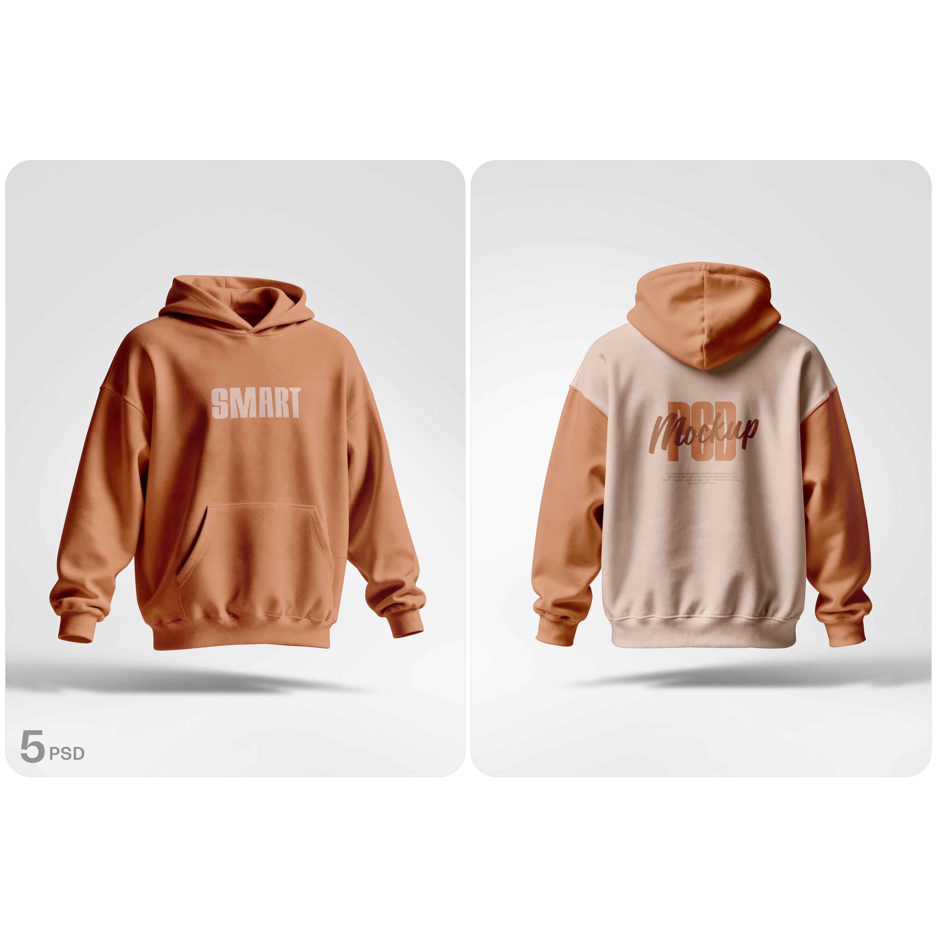Tan/Beige Hoodie Mockup PSD | Apparel Template