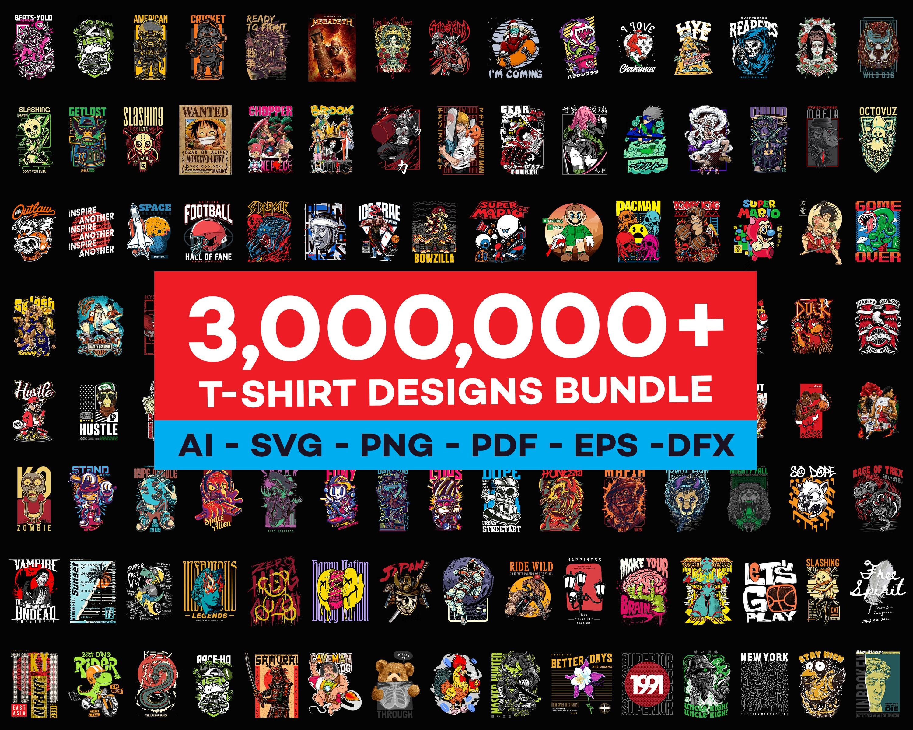 T Shirt Graphics Bundle, Apparel Design Pack, Urban Streetwear Designs, Clothing Print Files, T Shirt Artwork Bundle, Print Ready Designs