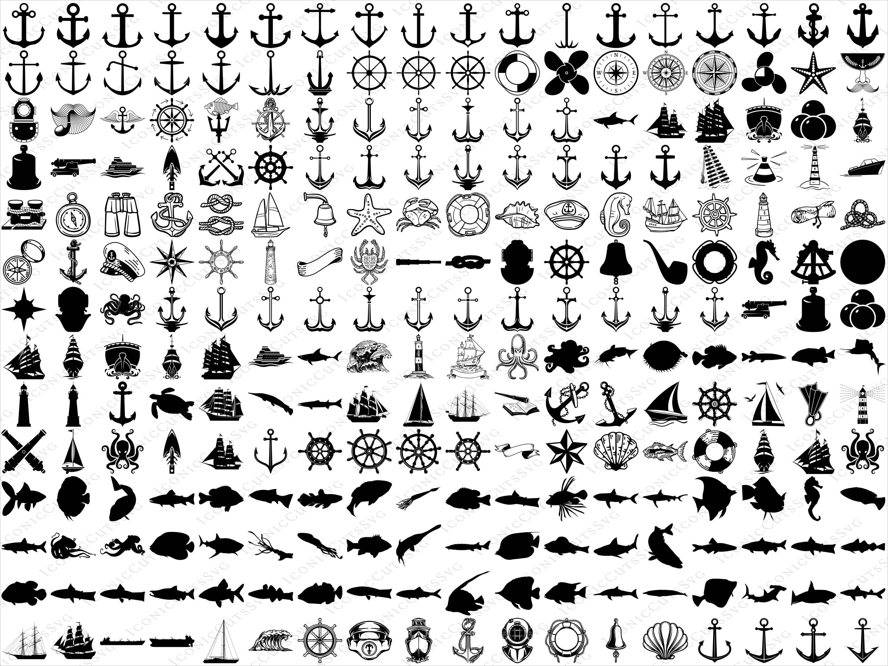 Nautical SVG Bundle, Nautical PNG Bundle, Nautical Clipart, Nautical SVG Cut Files for Cricut, Nautical Silhouette, Sailing Svg, Anchor Svg
