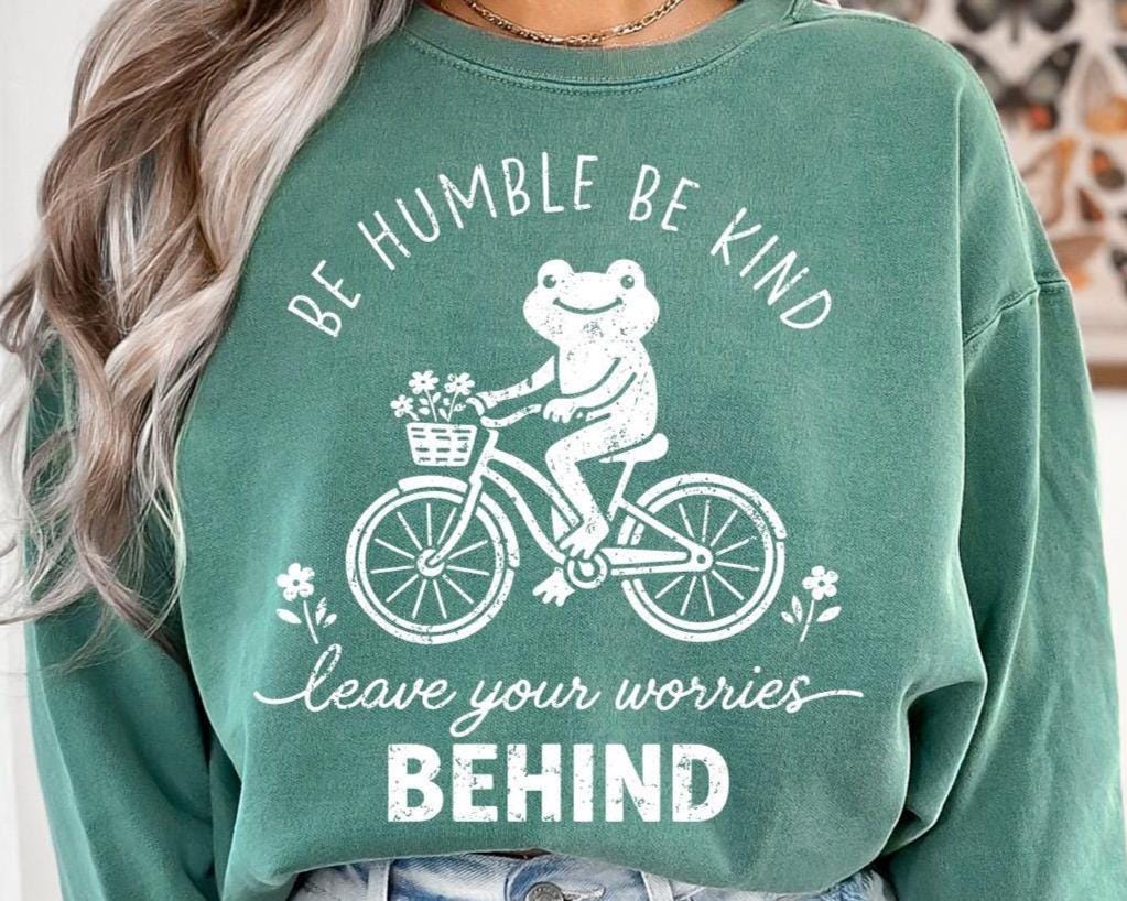 Frog Bicycle Svg And Png Design – Be Humble Be Kind Quote