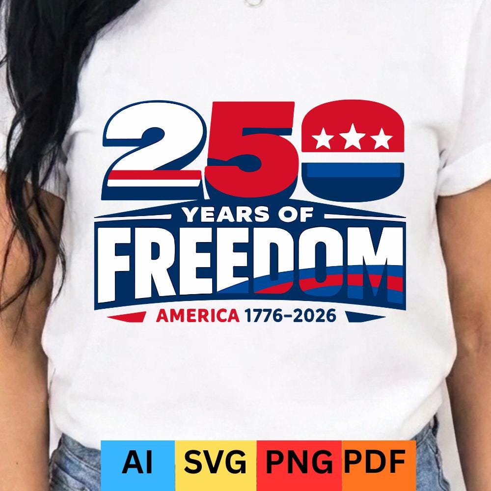 250th Anniversary  USA 1776–2026 PNG SVG, 4th of July Design, Independence Day usa png, America 250 Years Patriotic png Digital Download