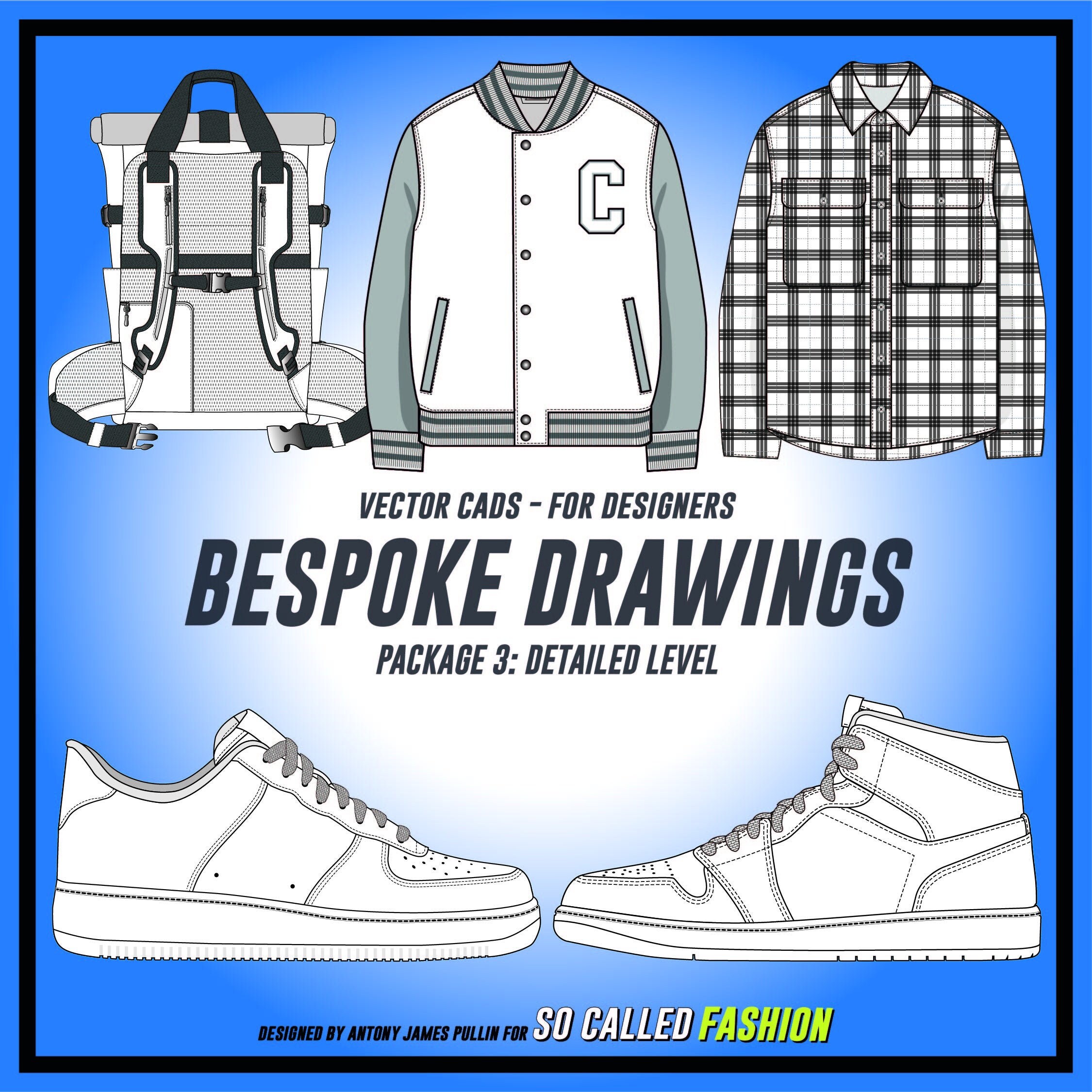 custom fashion technical drawing, fashion CAD Personalized drawings. for Adobe Illustrator. Detailed package: 3