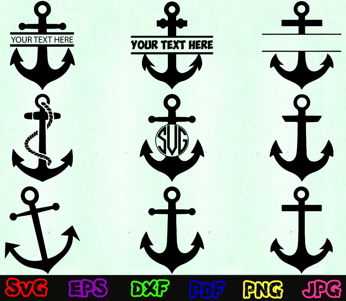 Anchor Svg - Nautical Anchor Svg - Anchor Silhouette - Anchor Cut Files - Anchor Svg Bundle - Anchor Clipart - Anchor Design - Anchor Vector