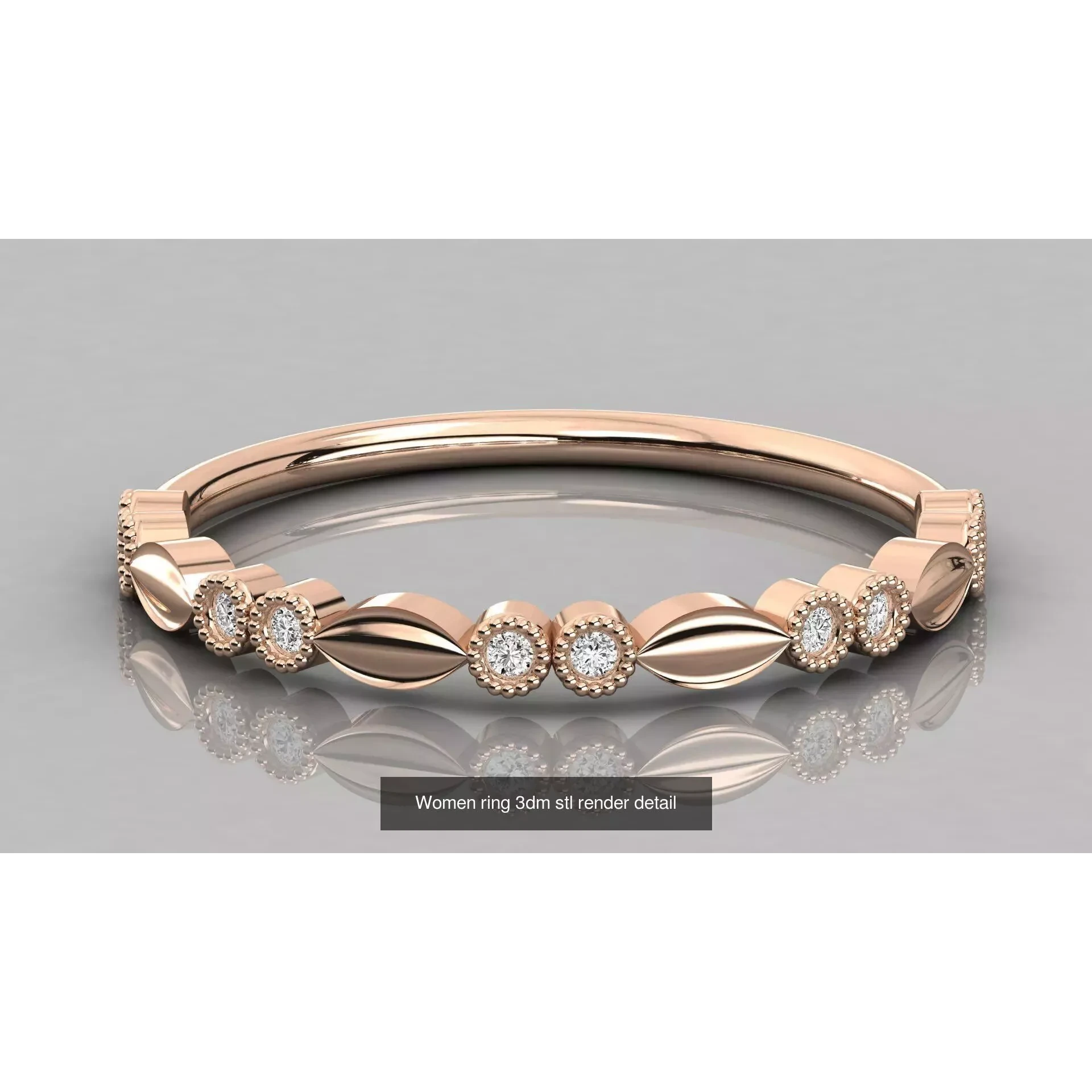 100 Women ring 3dm stl 9 render detail 3D Model Pack 7