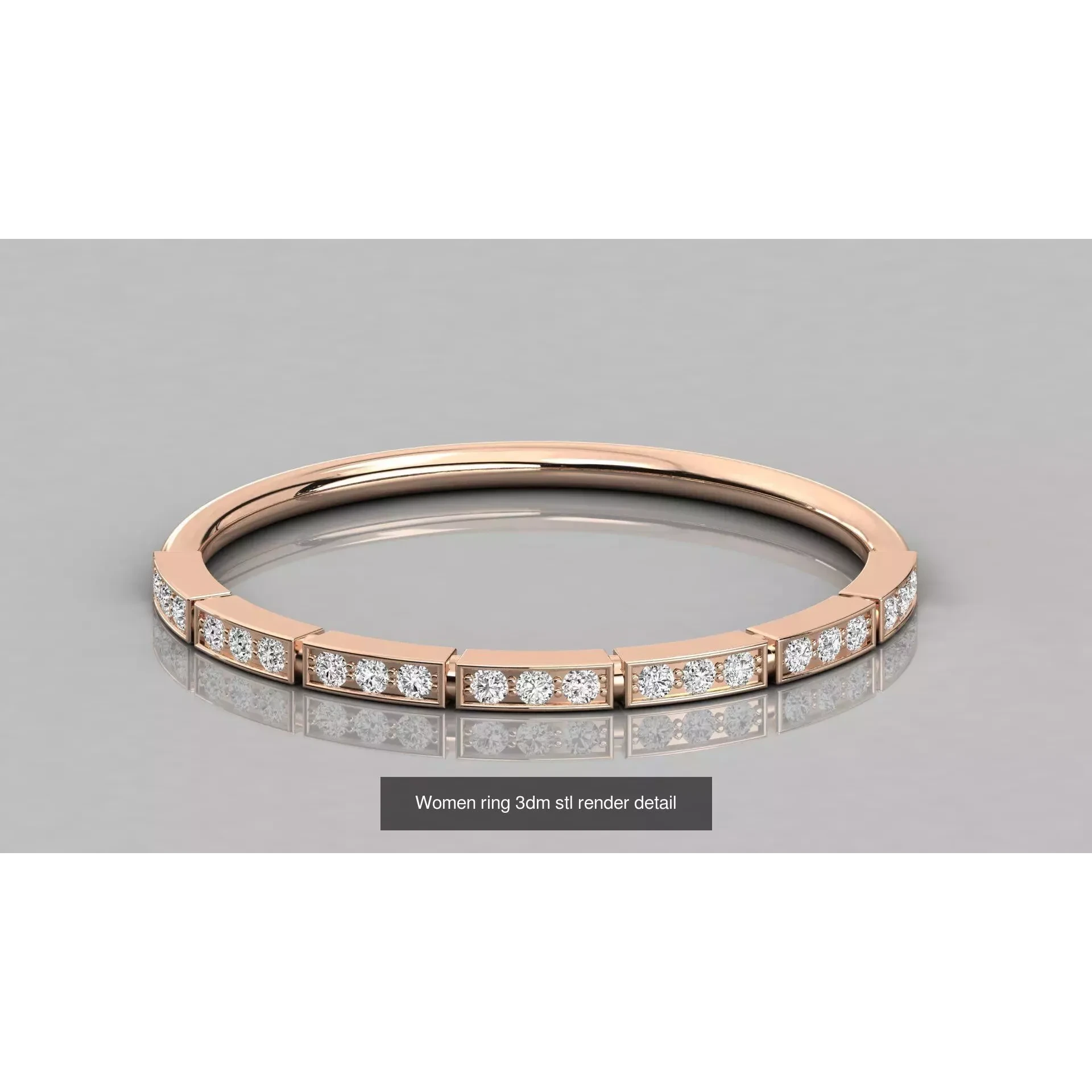 100 Women ring 3dm stl 9 render detail 3D Model Pack 8