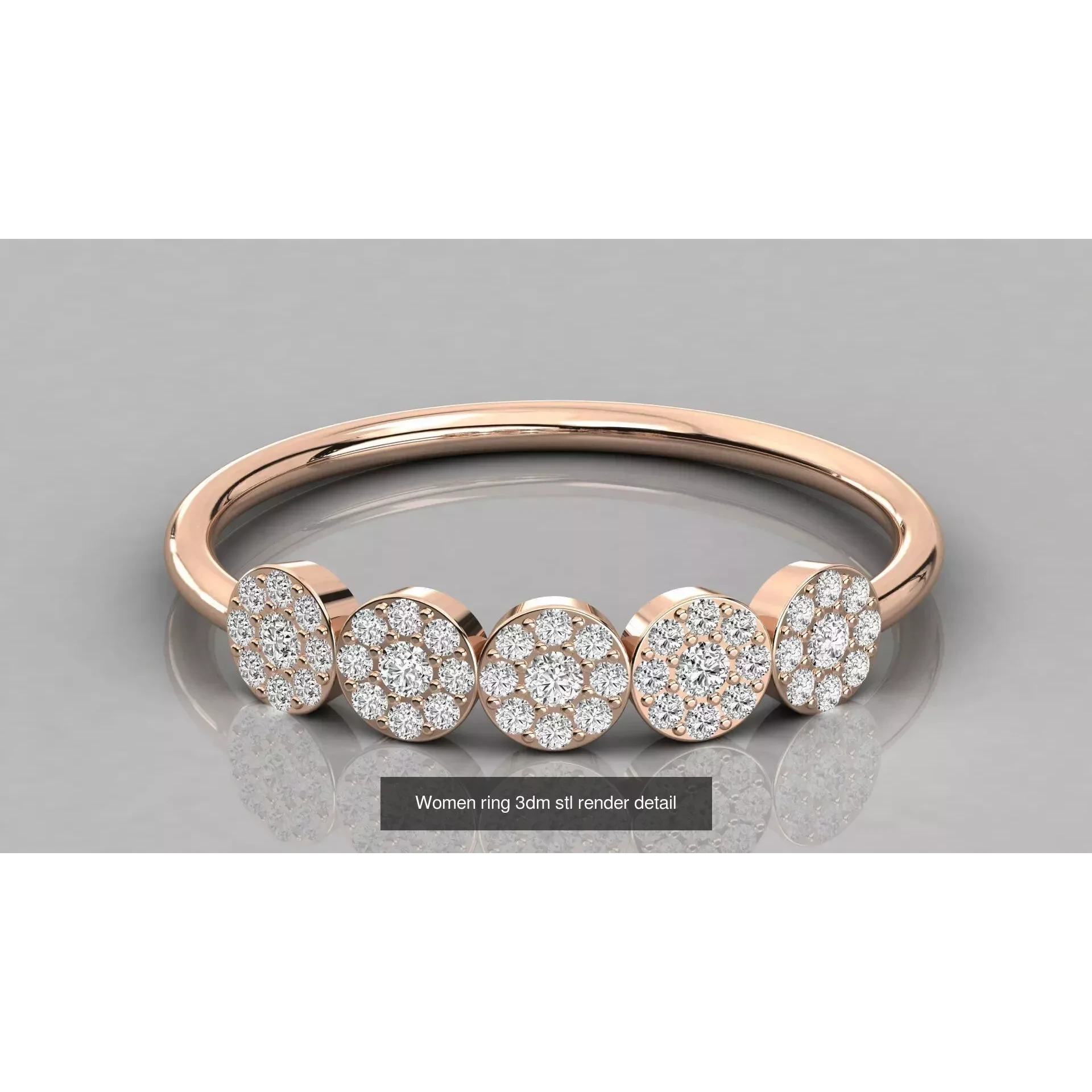 100 Women ring 3dm stl 9 render detail 3D Model Pack 10