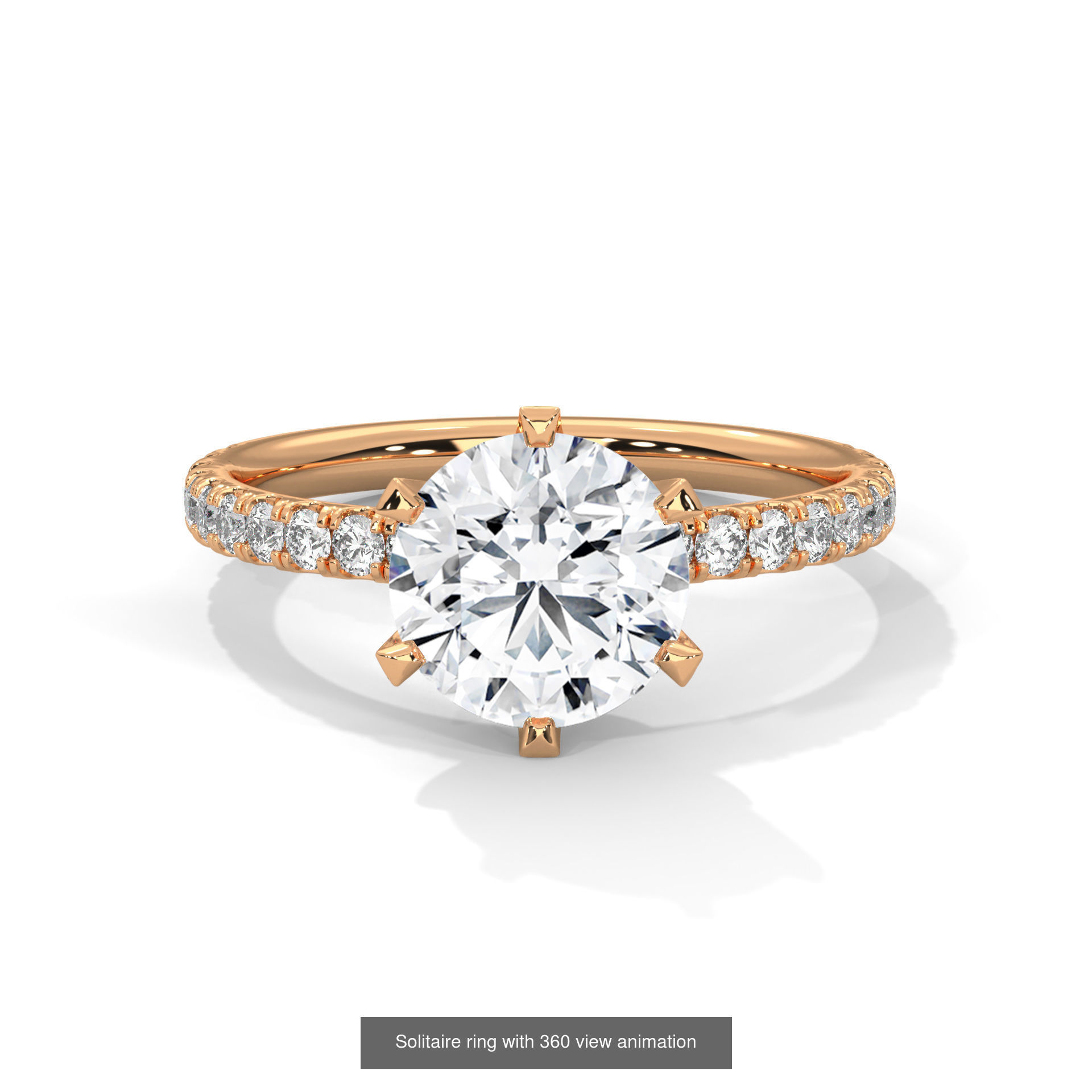 104 Solitaire rings with 360 view animation 3D Model Pack 8