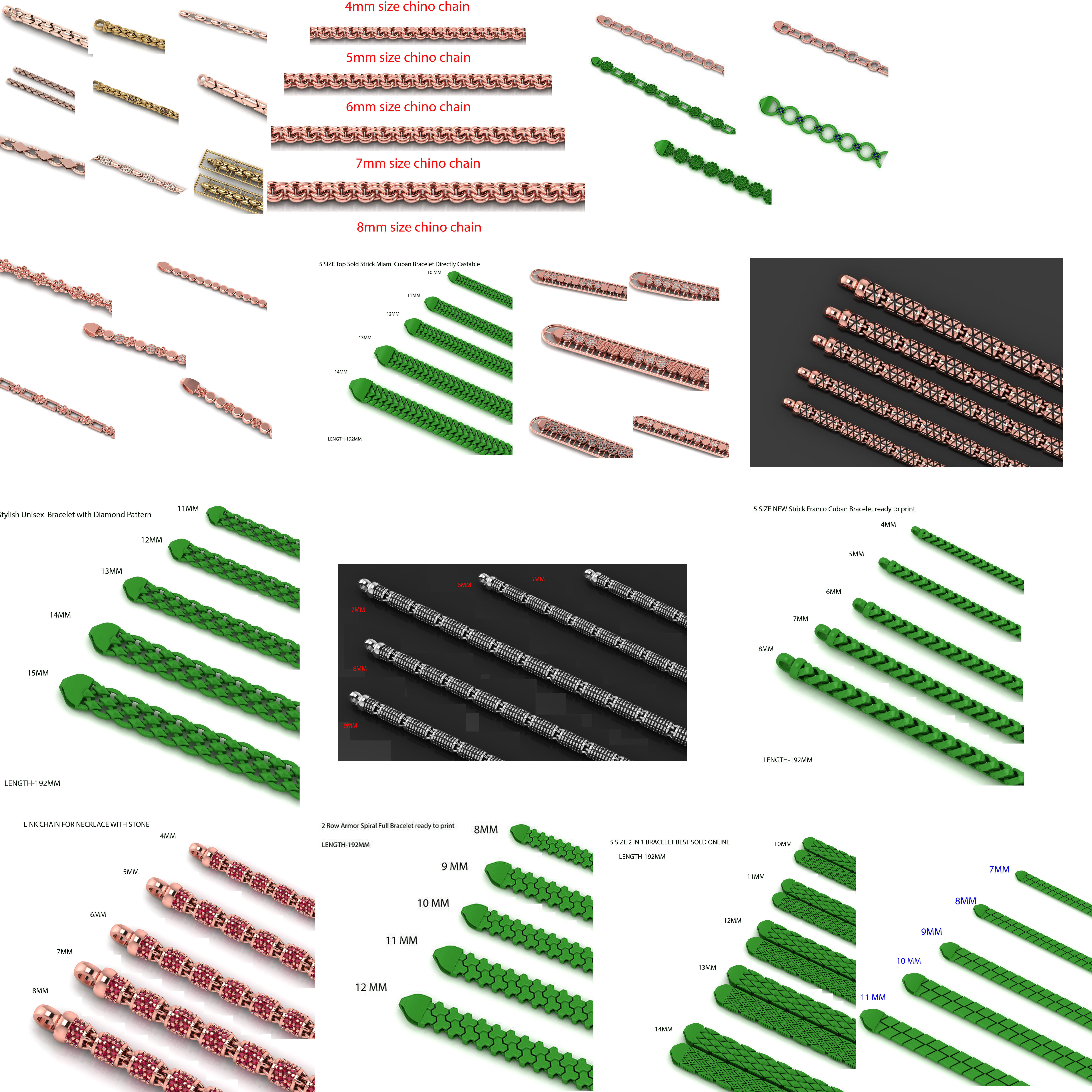 177 SET MEGA BRACELET AND CHAIN COLLECTION AT LOW PRICE 3D Model Pack 2
