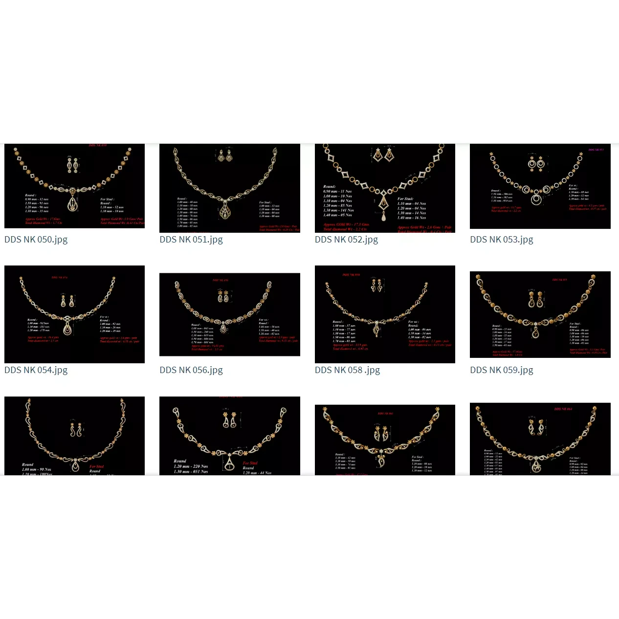 30 Women necklace-earrings set 3dm stl bulk collection 3D print model