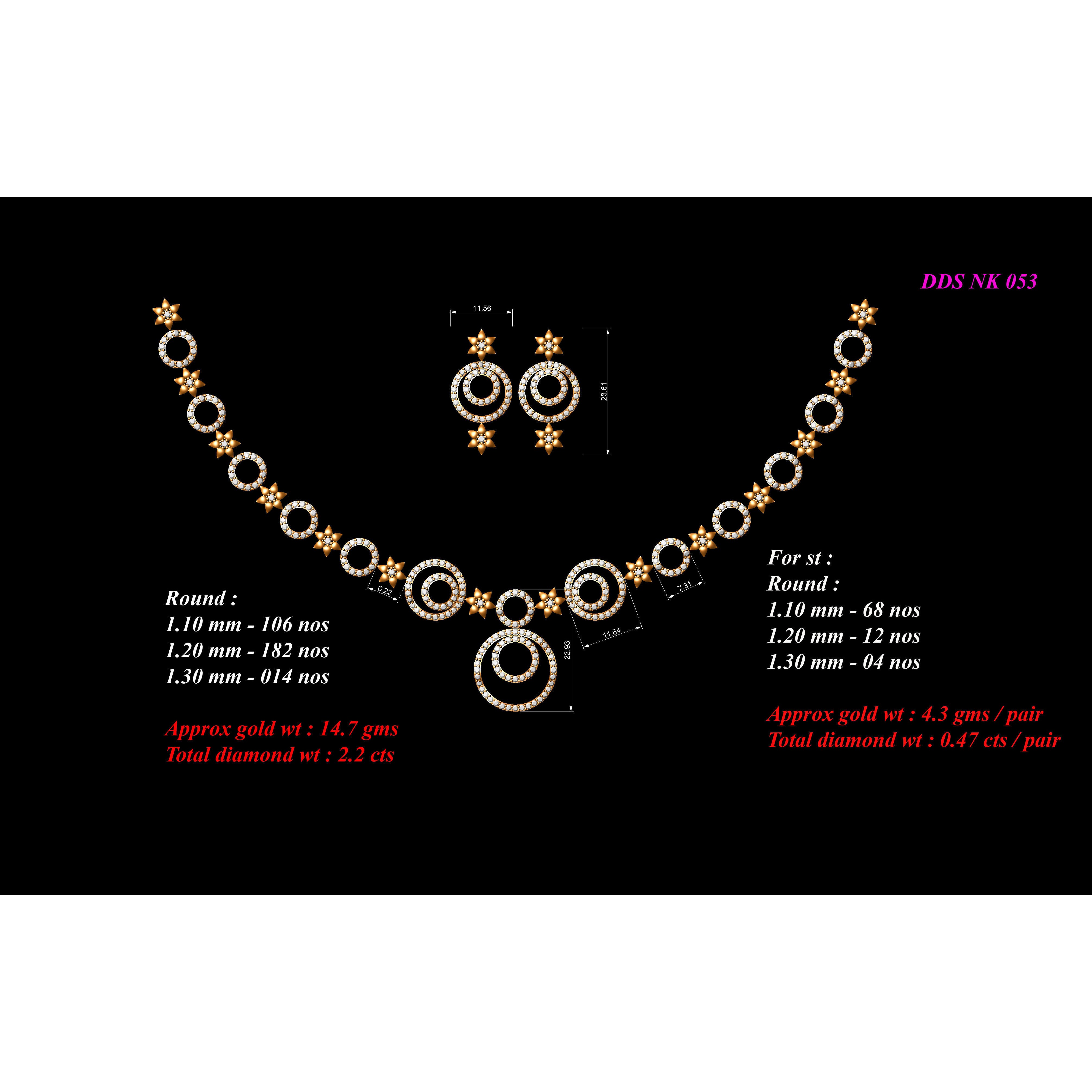 30 Women necklace-earrings set 3dm stl bulk collection 3D print model 9