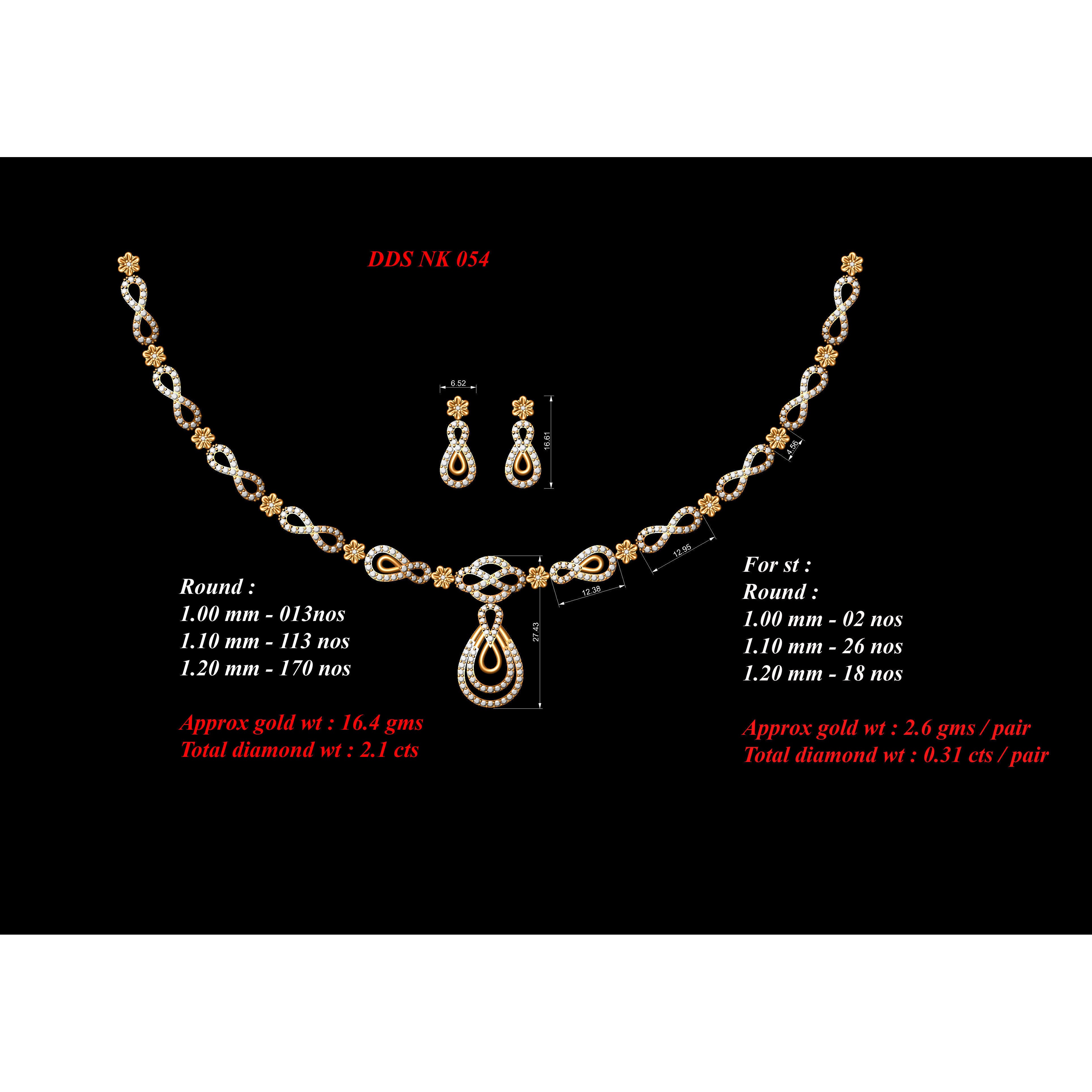 30 Women necklace-earrings set 3dm stl bulk collection 3D print model 10