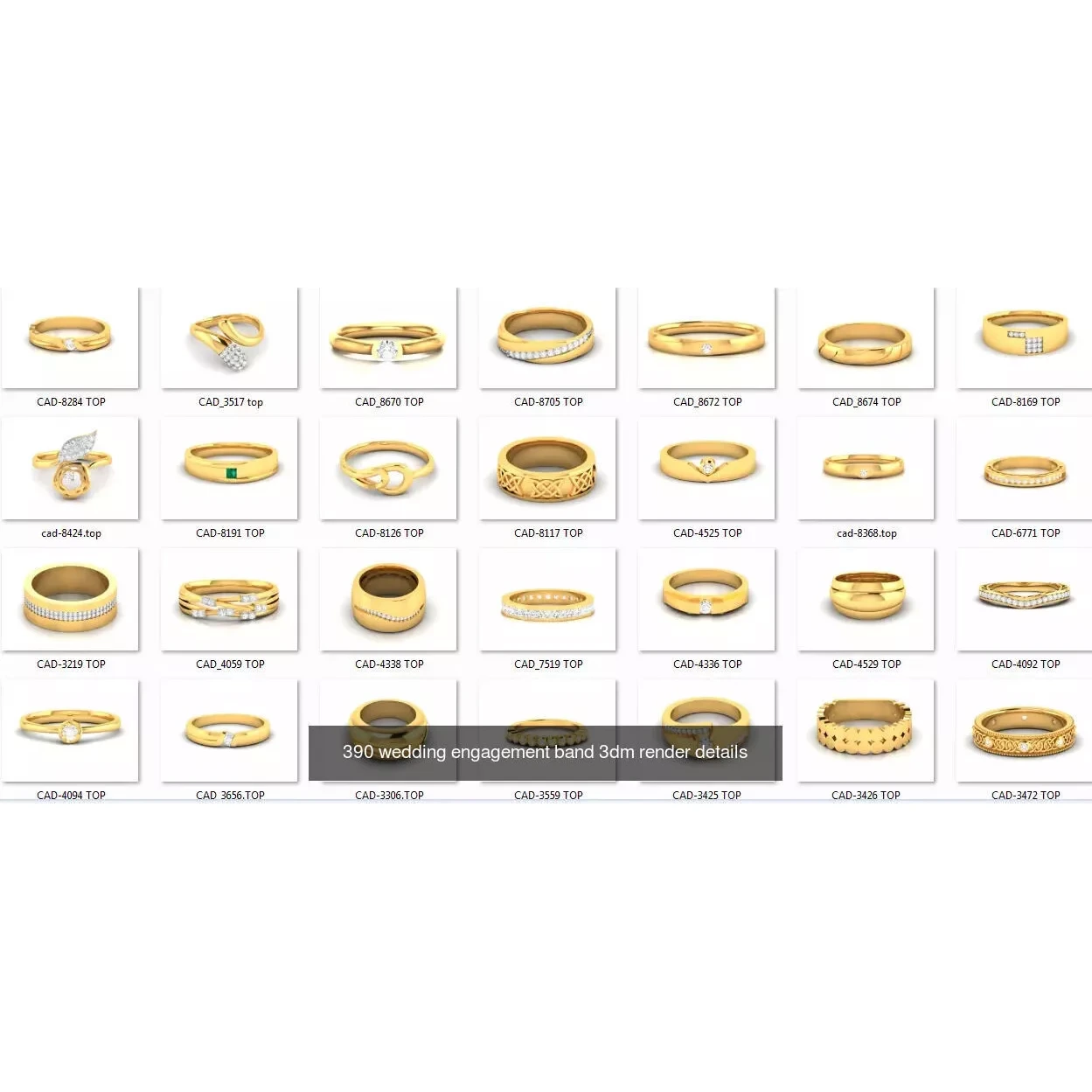 3000 Ring Mega Collection 3dm stl renders details 3D Model Pack 6
