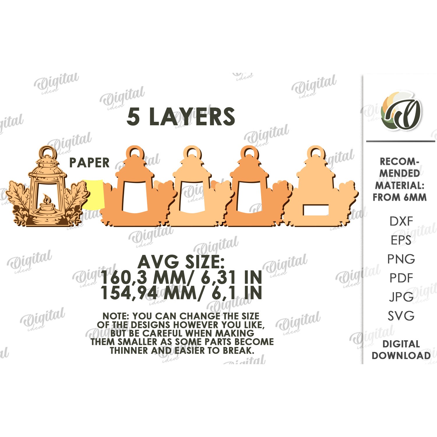 3D Fall Lamp Laser Cut. Night Light. Led Light SVG (3) 2