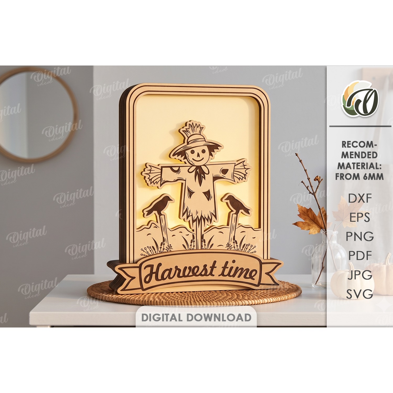 3D Fall Lamps Bundle Laser Cut. Night Light. Led Light SVG 2