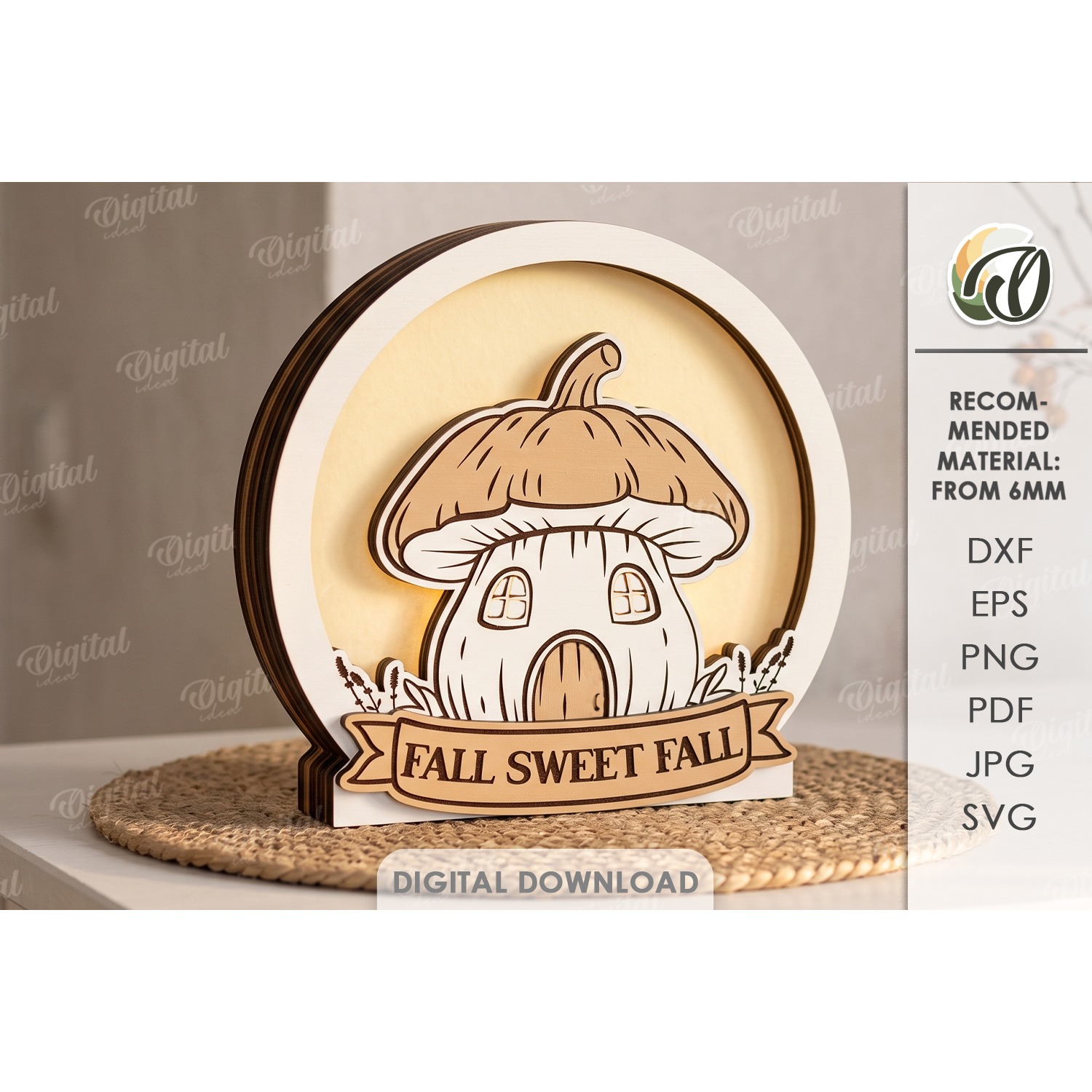 3D Fall Lamps Bundle Laser Cut. Night Light. Led Light SVG 6