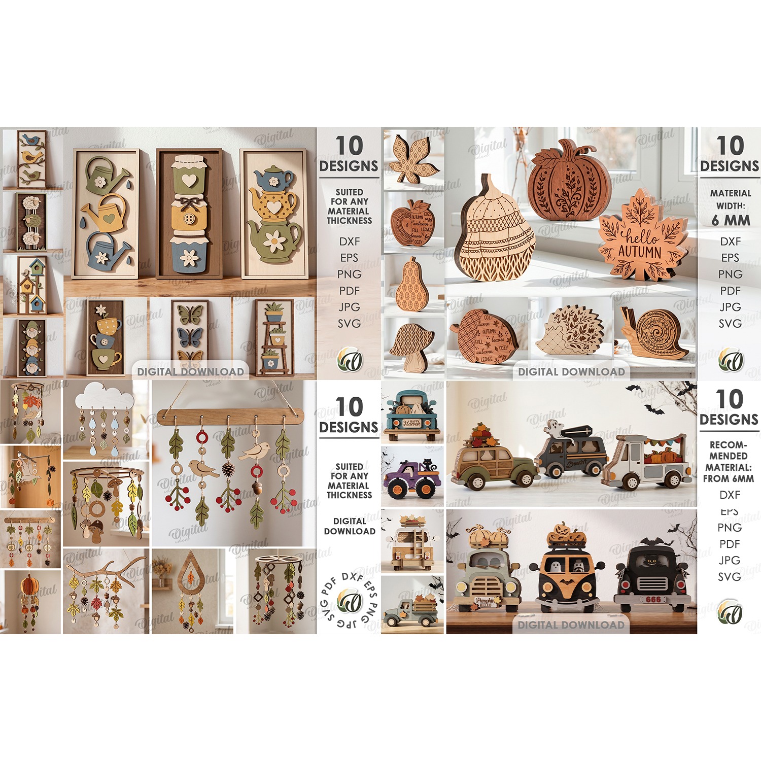 3D Fall Mega Bundle laser cut. Autumn decor. Farmhouse SVG 3