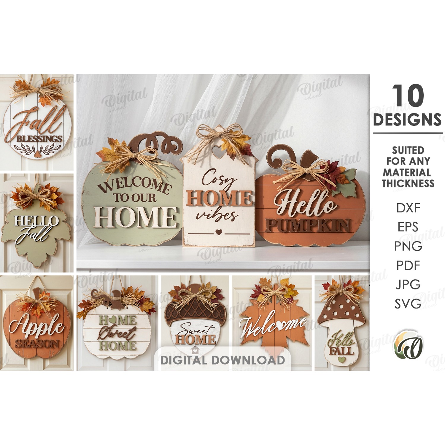 3D Fall Mega Bundle laser cut. Autumn decor. Farmhouse SVG 4