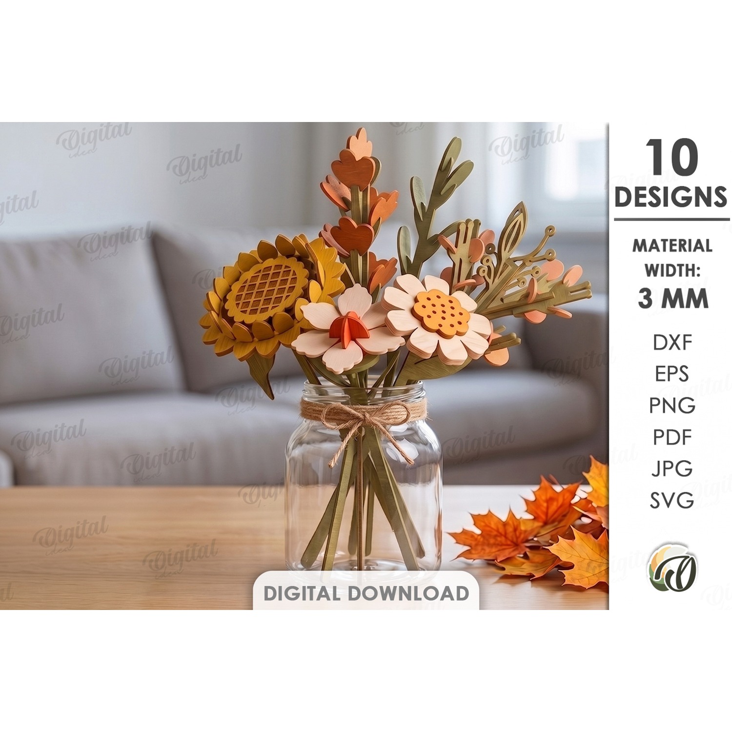 3D Fall Mega Bundle laser cut. Autumn decor. Farmhouse SVG 6