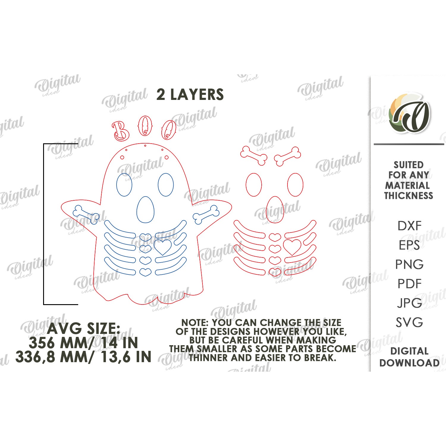 3D Ghost Wall Decor Laser Cut. Halloween Decor SVG 2