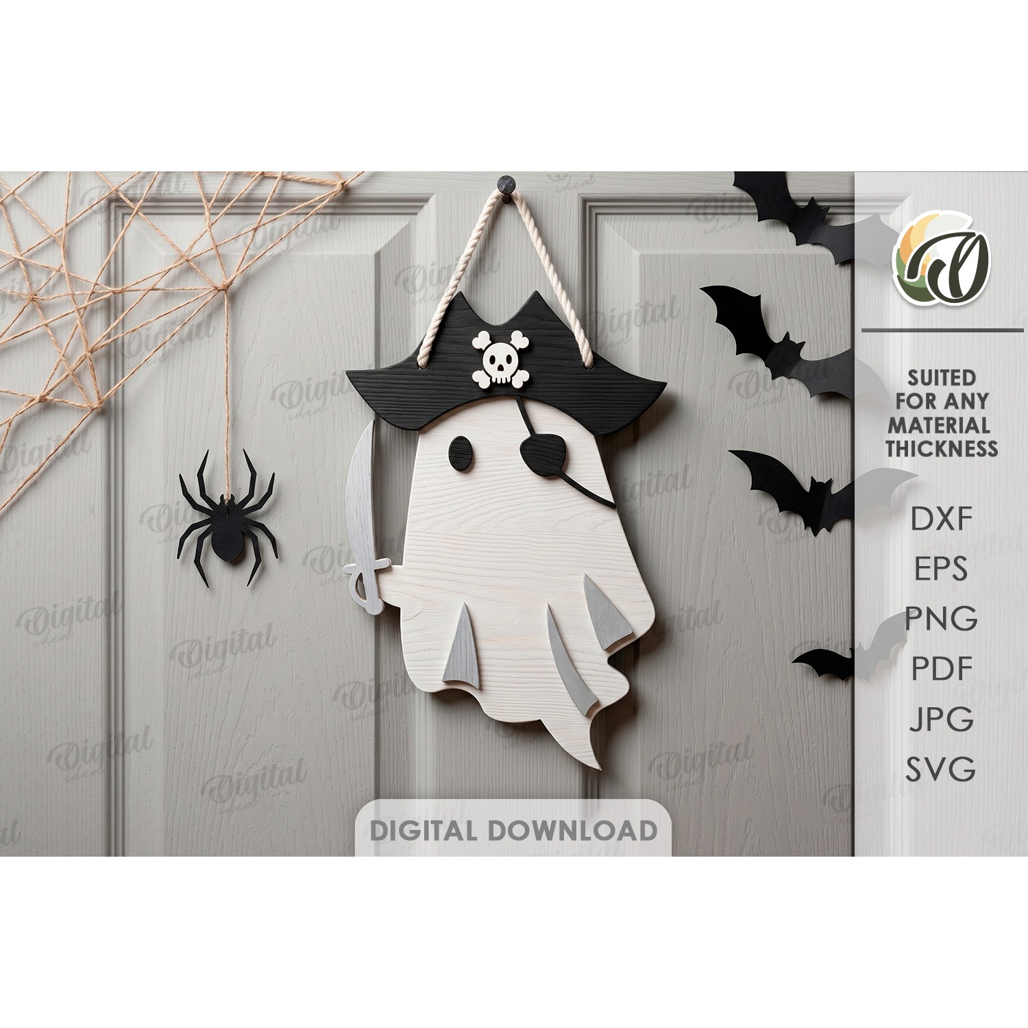 3D Ghost Wall Decor Laser Cut. Halloween Decor SVG (2)