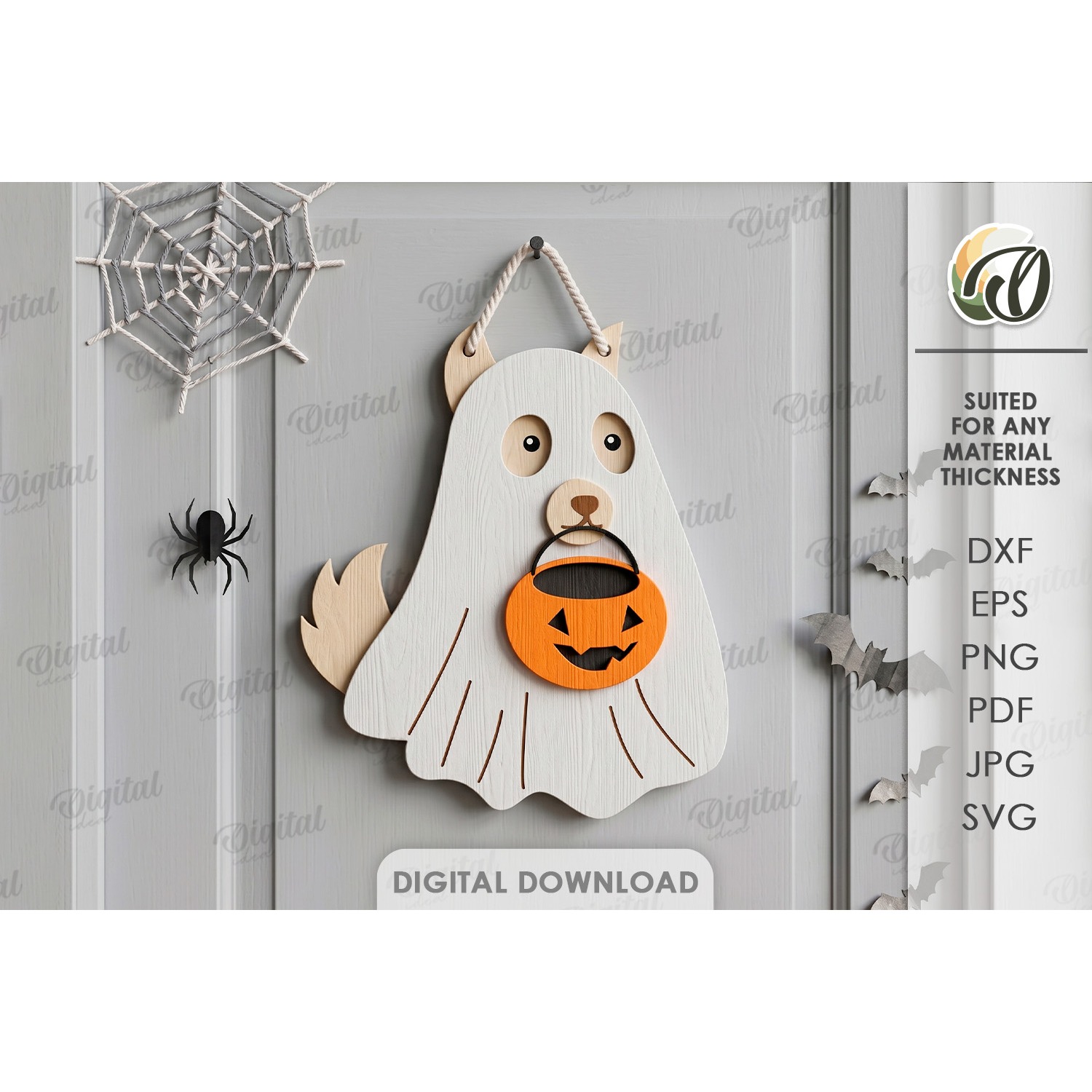 3D Ghost Wall Decor Laser Cut. Halloween Decor SVG (3)