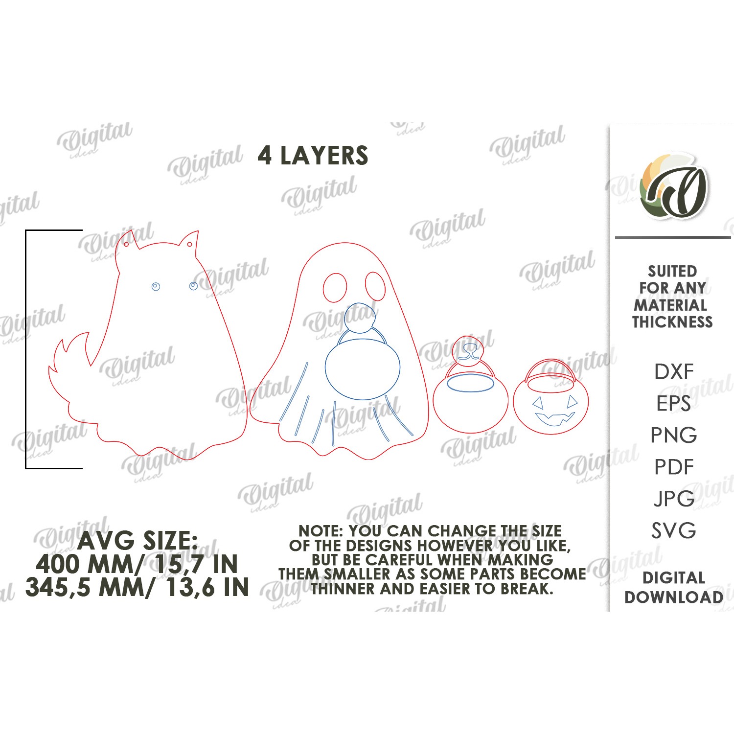3D Ghost Wall Decor Laser Cut. Halloween Decor SVG (3) 2