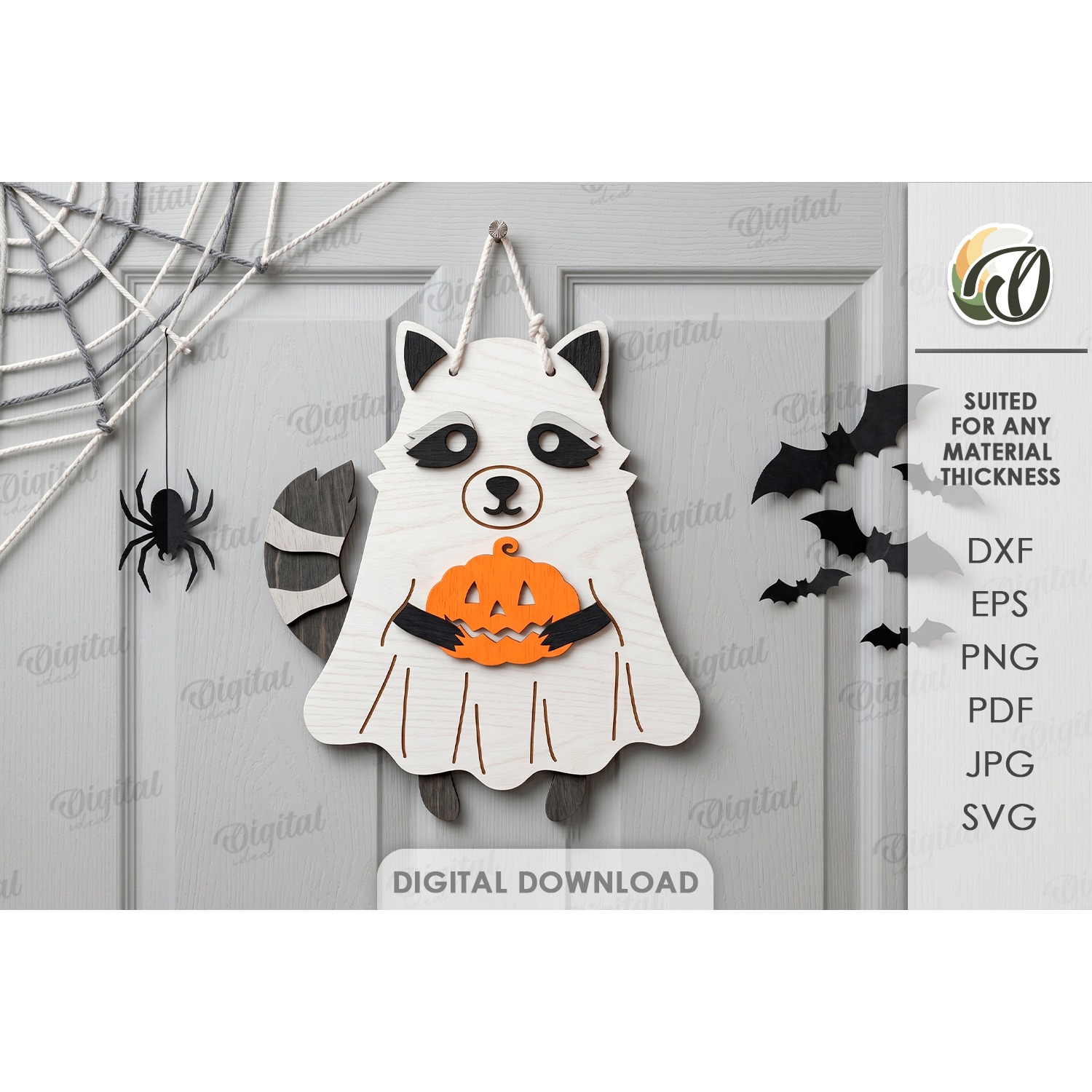 3D Ghost Wall Decor Laser Cut. Halloween Decor SVG (5)