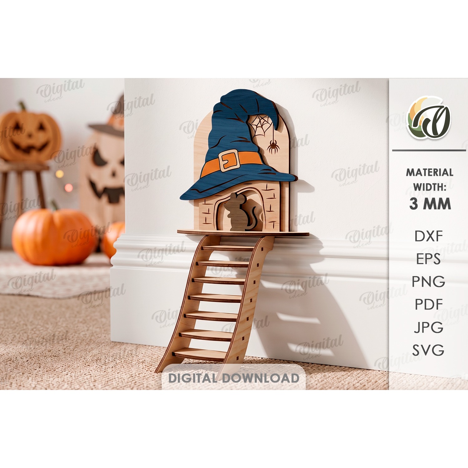 3D Halloween Baseboard Door Laser Cut. Halloween Decor SVG (10)