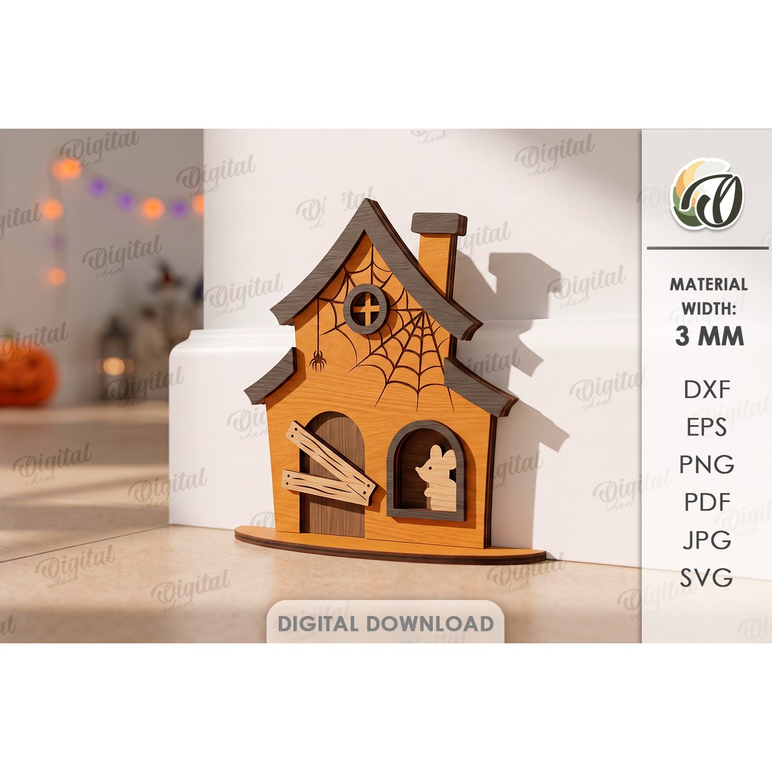 3D Halloween Baseboard Door Laser Cut. Halloween Decor SVG (2)