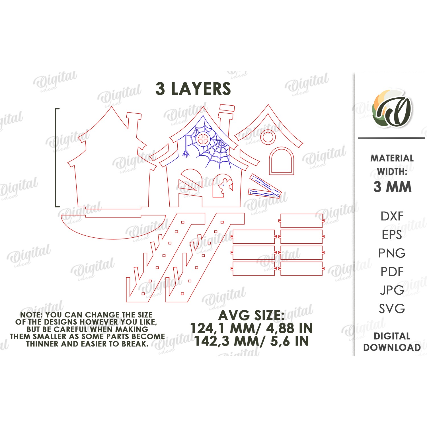 3D Halloween Baseboard Door Laser Cut. Halloween Decor SVG (2) 2