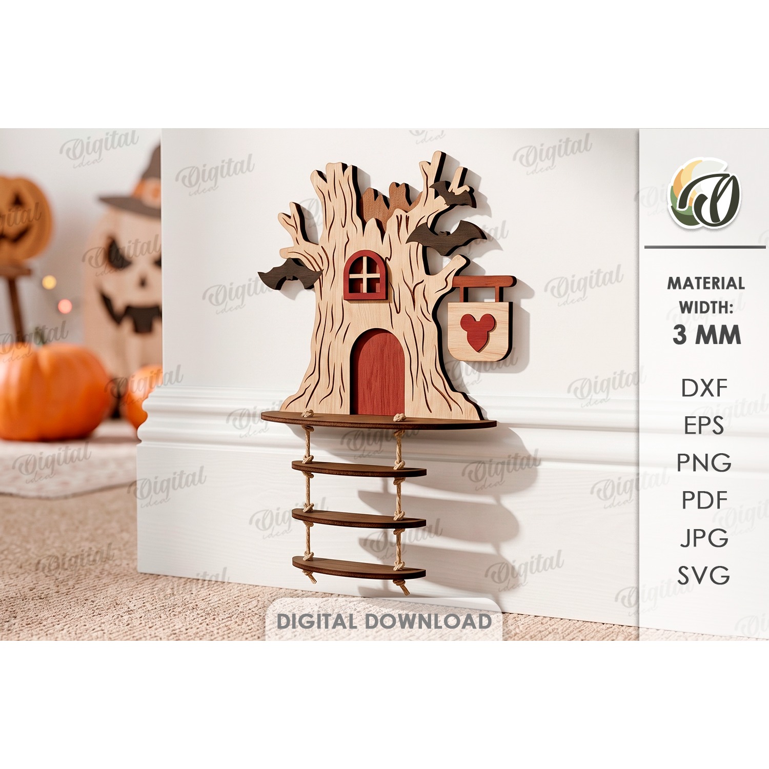 3D Halloween Baseboard Door Laser Cut. Halloween Decor SVG (3)
