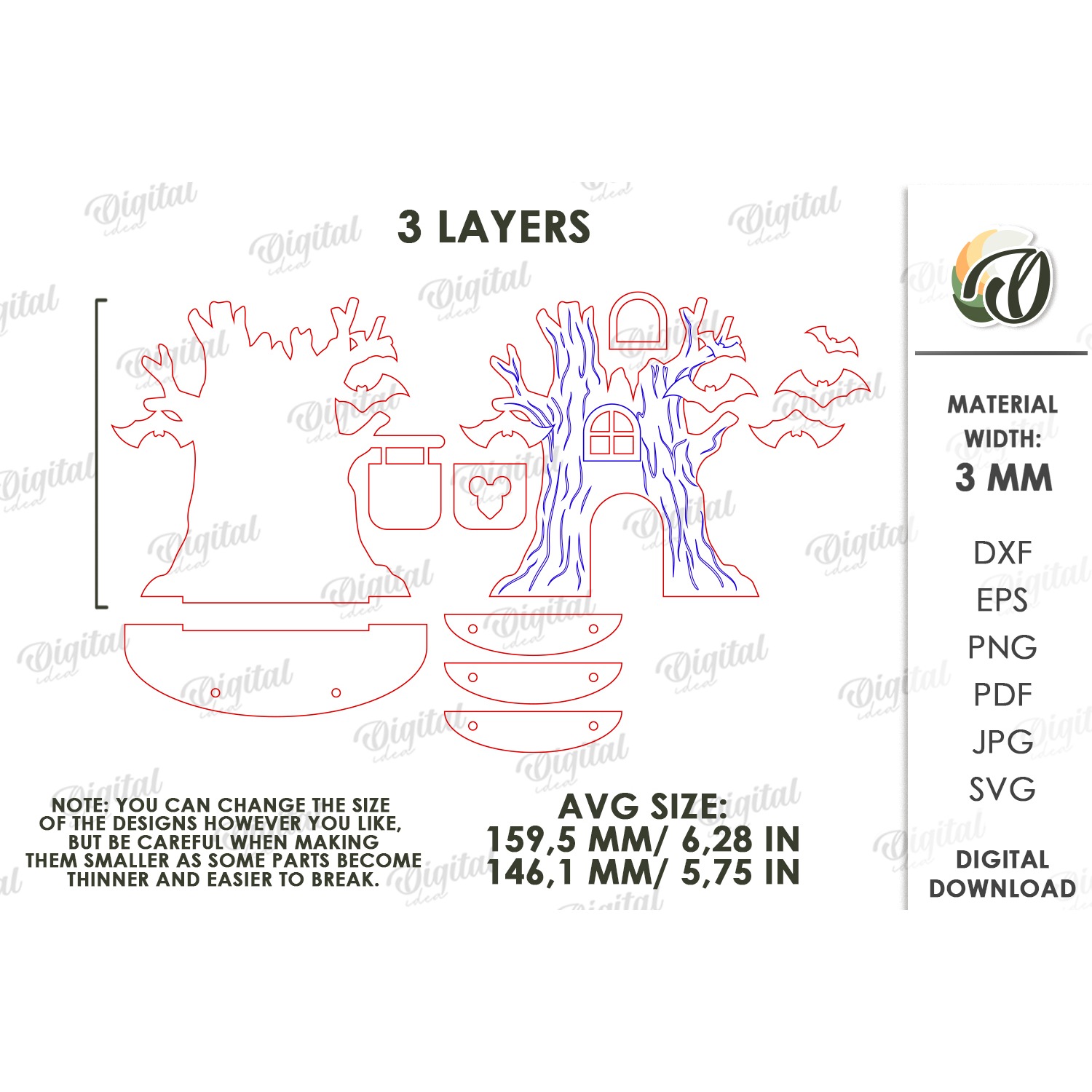 3D Halloween Baseboard Door Laser Cut. Halloween Decor SVG (3) 2