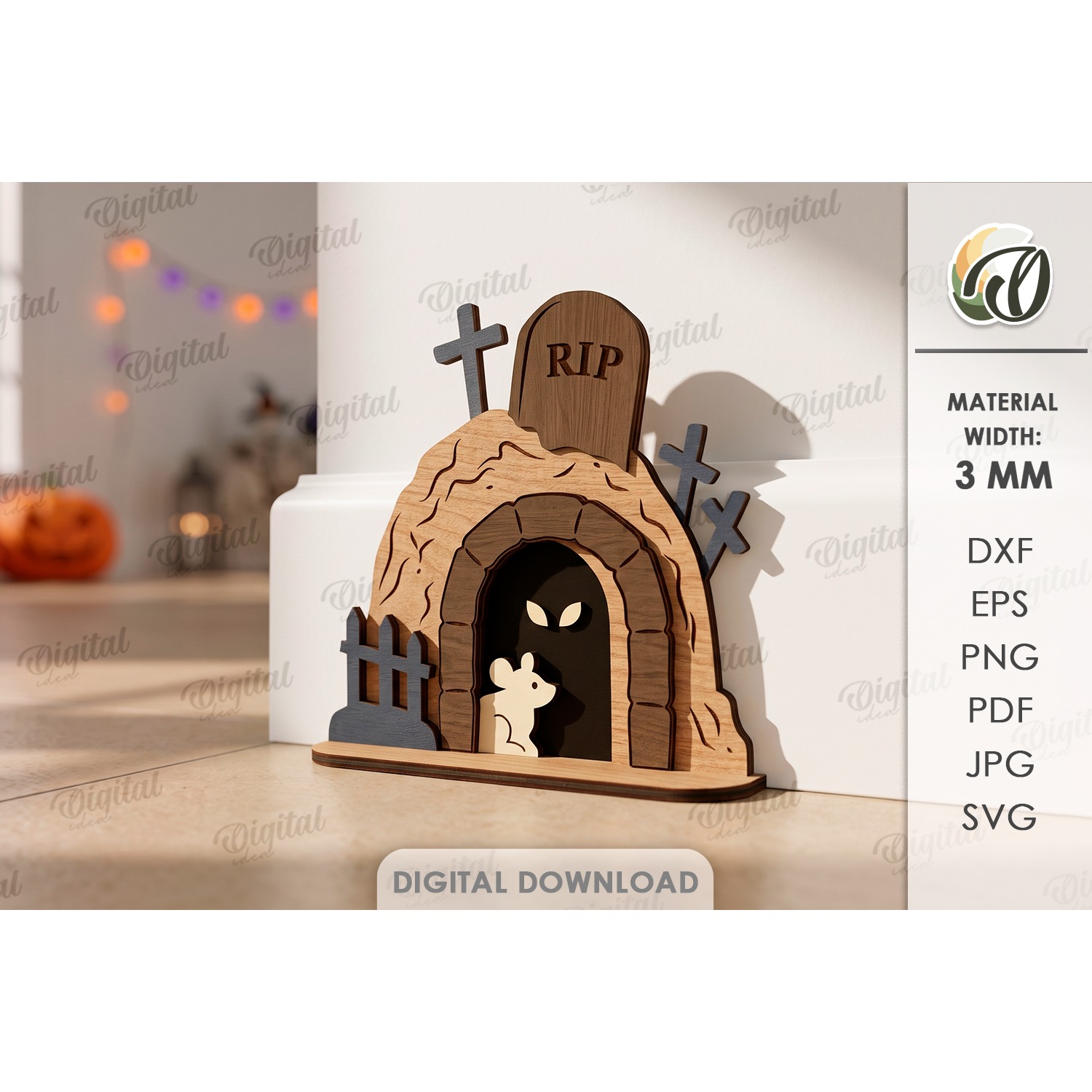3D Halloween Baseboard Door Laser Cut. Halloween Decor SVG (4)