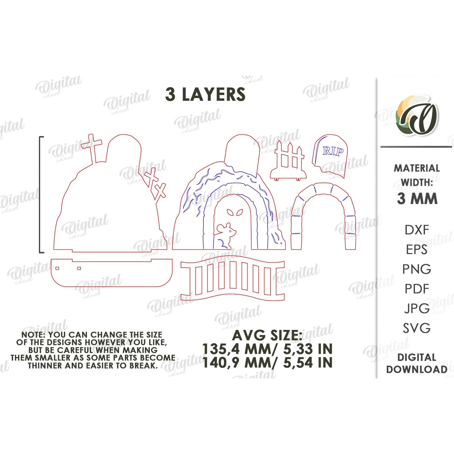 3D Halloween Baseboard Door Laser Cut. Halloween Decor SVG (4) 2