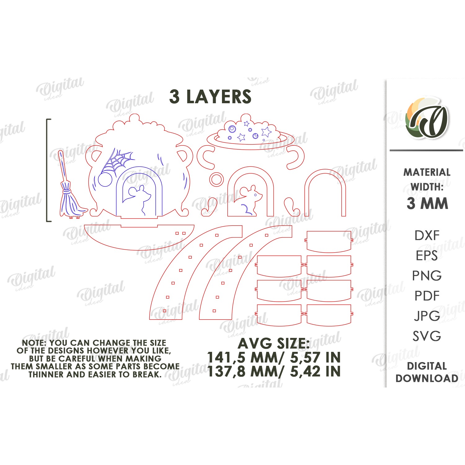 3D Halloween Baseboard Door Laser Cut. Halloween Decor SVG (5) 2