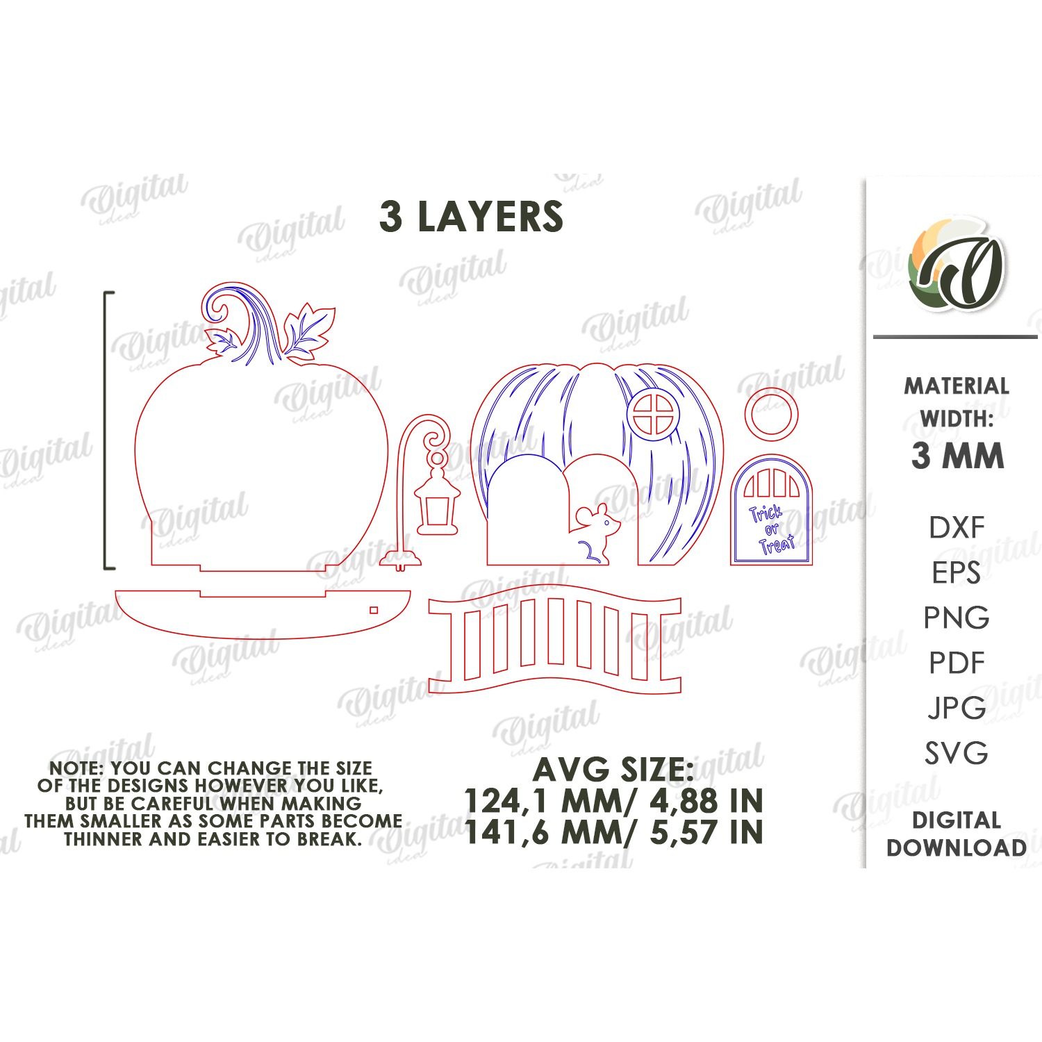 3D Halloween Baseboard Door Laser Cut. Halloween Decor SVG (6) 2