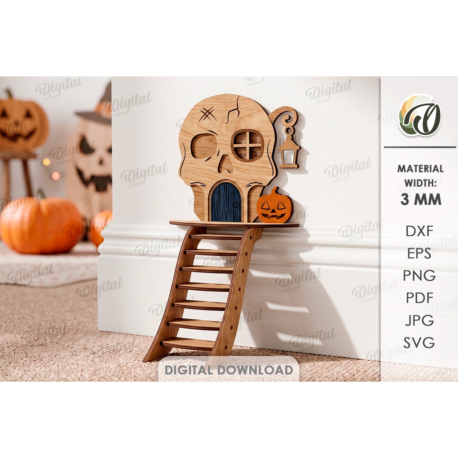 3D Halloween Baseboard Door Laser Cut. Halloween Decor SVG (7)
