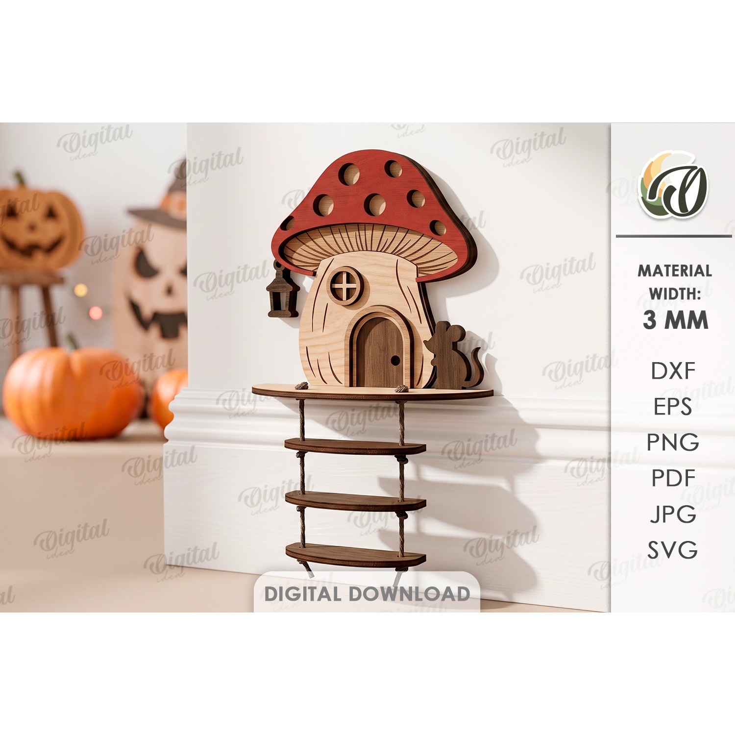 3D Halloween Baseboard Door Laser Cut. Halloween Decor SVG (8)