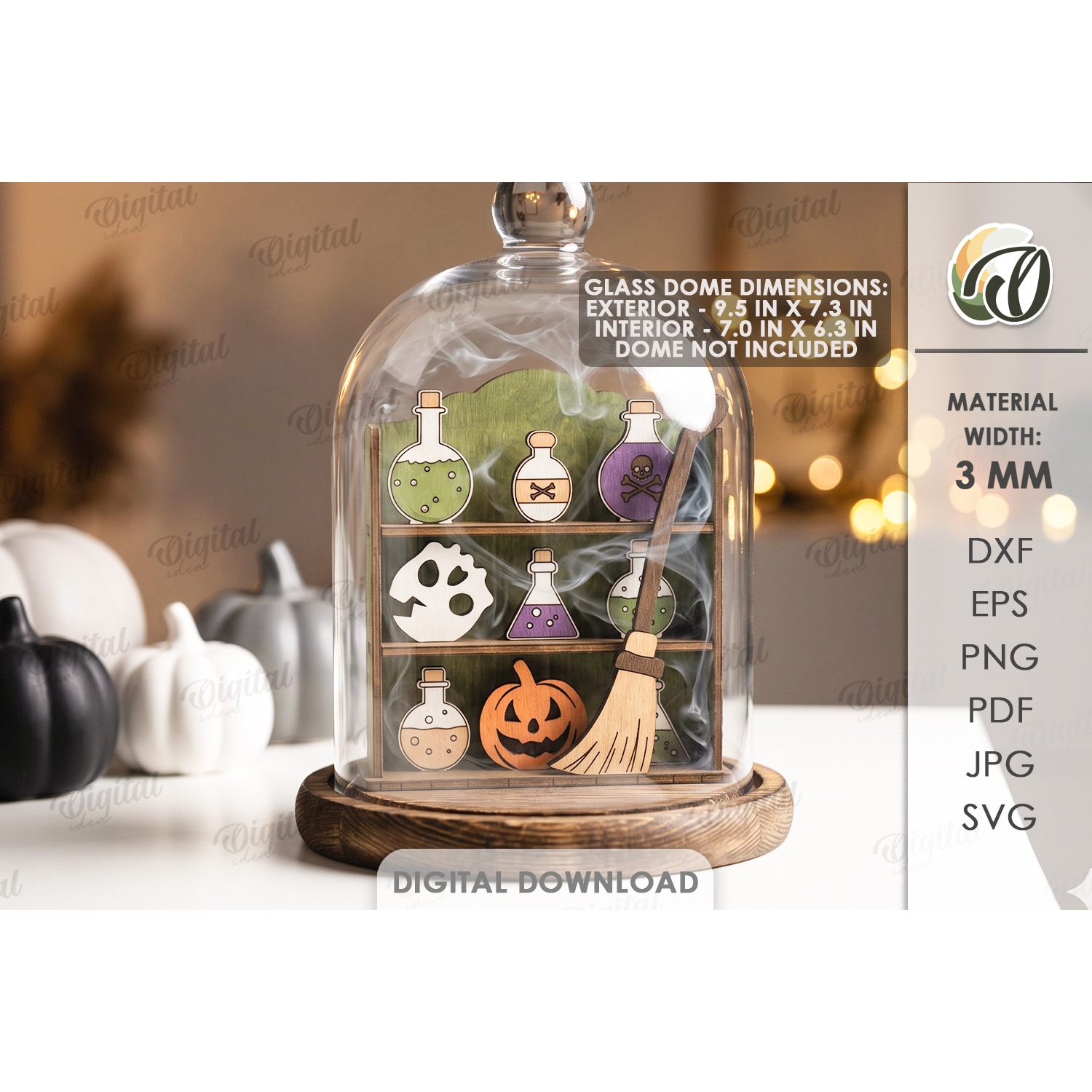 3D Halloween Stand Laser Cut. Halloween Standing Decor SVG