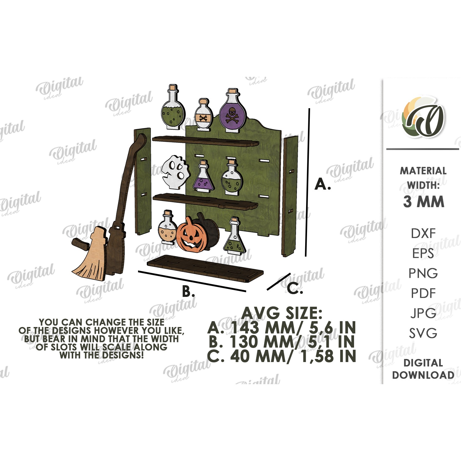 3D Halloween Stand Laser Cut. Halloween Standing Decor SVG 2