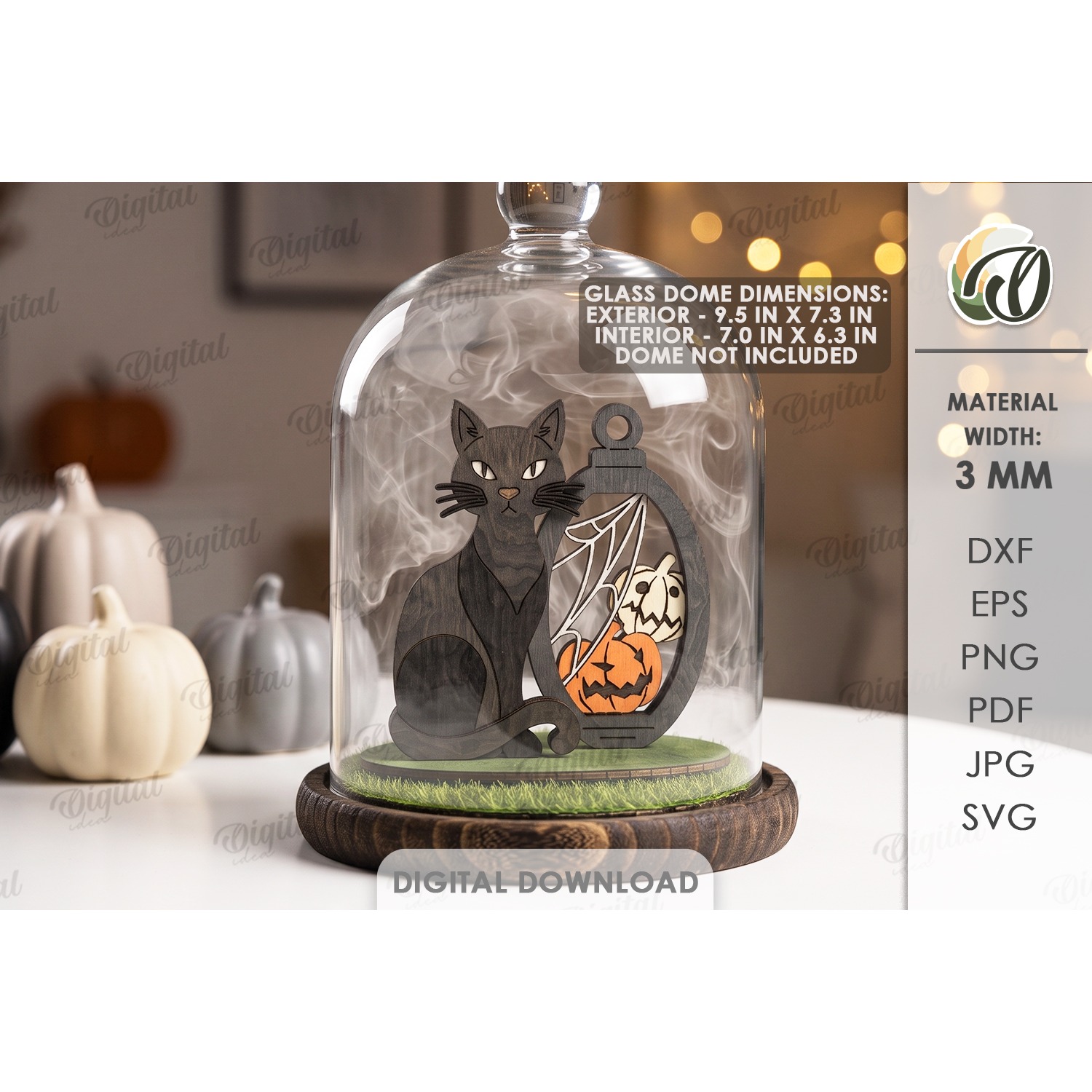 3D Halloween Stand Laser Cut. Halloween Standing Decor SVG (3)
