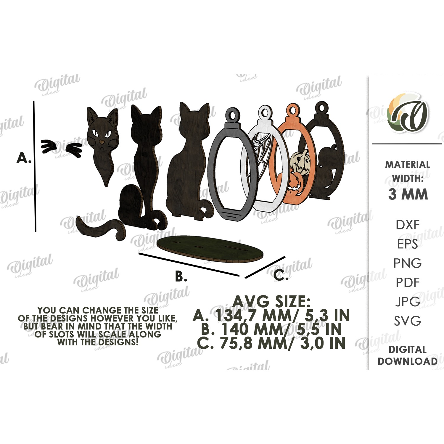 3D Halloween Stand Laser Cut. Halloween Standing Decor SVG (3) 2