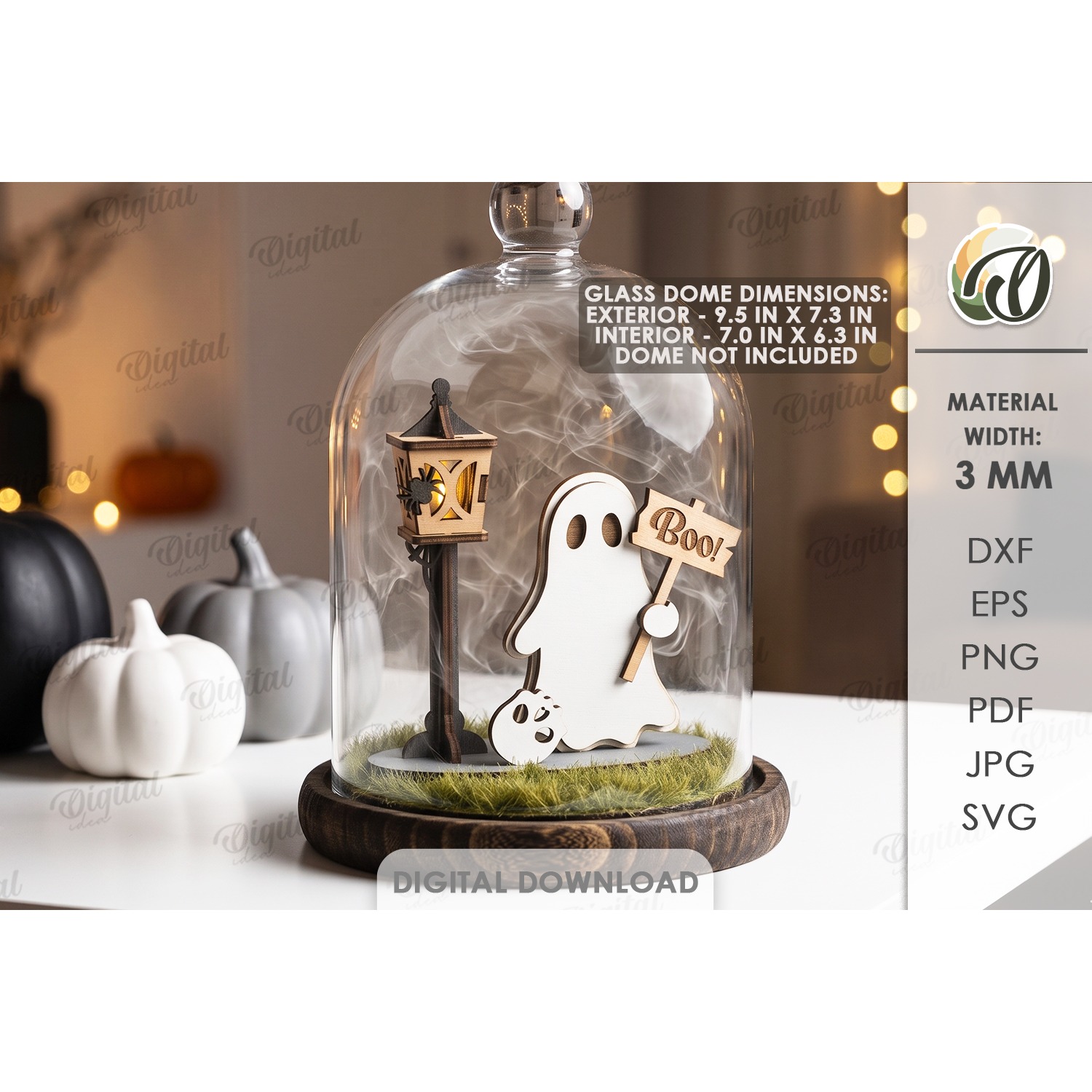 3D Halloween Stand Laser Cut. Halloween Standing Decor SVG (6)