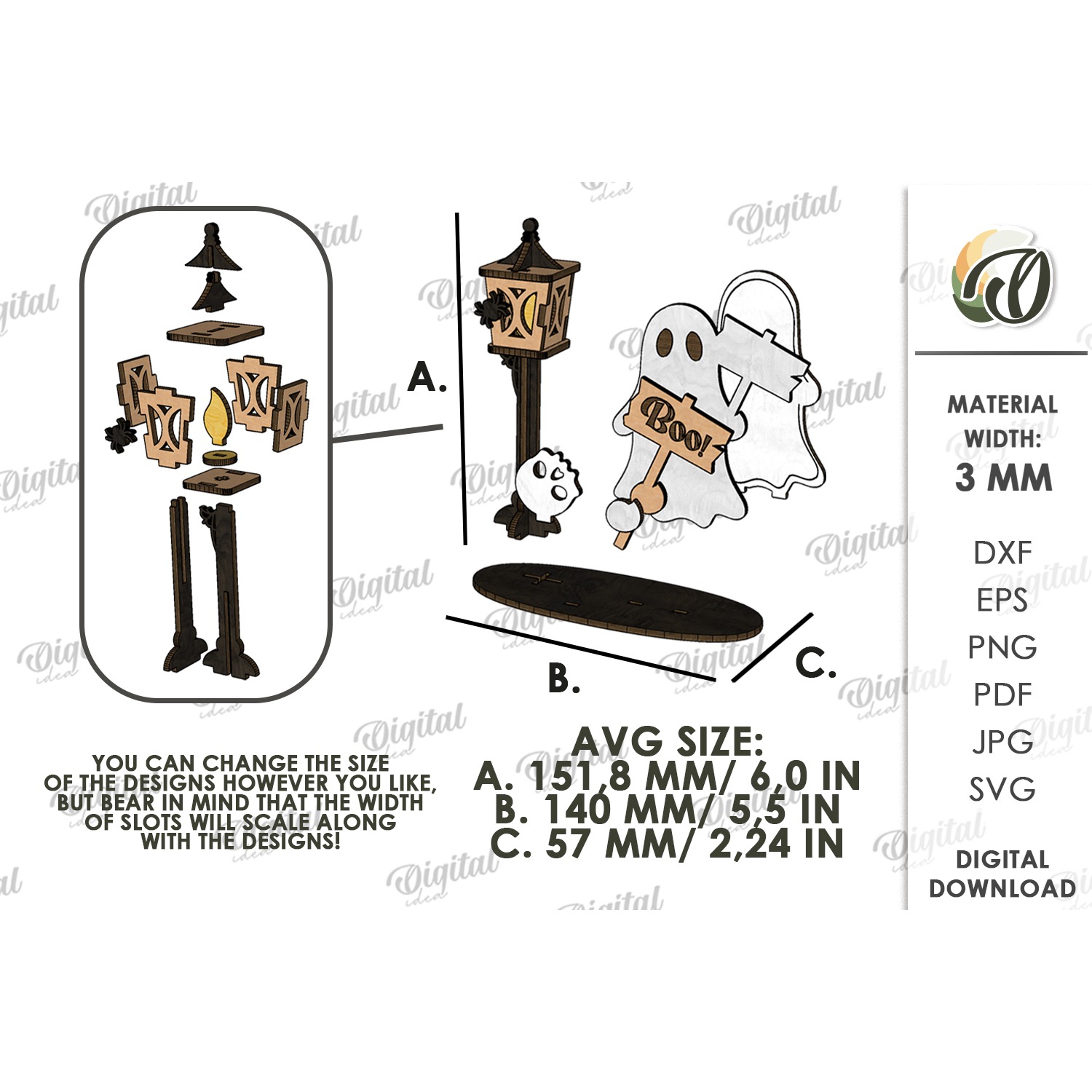 3D Halloween Stand Laser Cut. Halloween Standing Decor SVG (6) 2