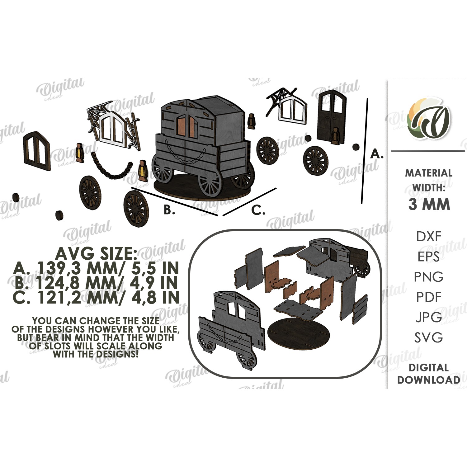 3D Halloween Stand Laser Cut. Halloween Standing Decor SVG (8) 2
