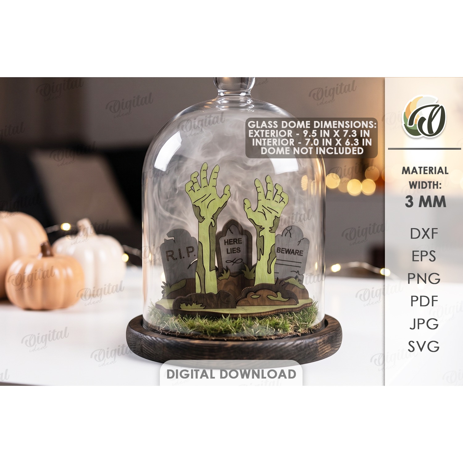 3D Halloween Stand Laser Cut. Halloween Standing Decor SVG (9)